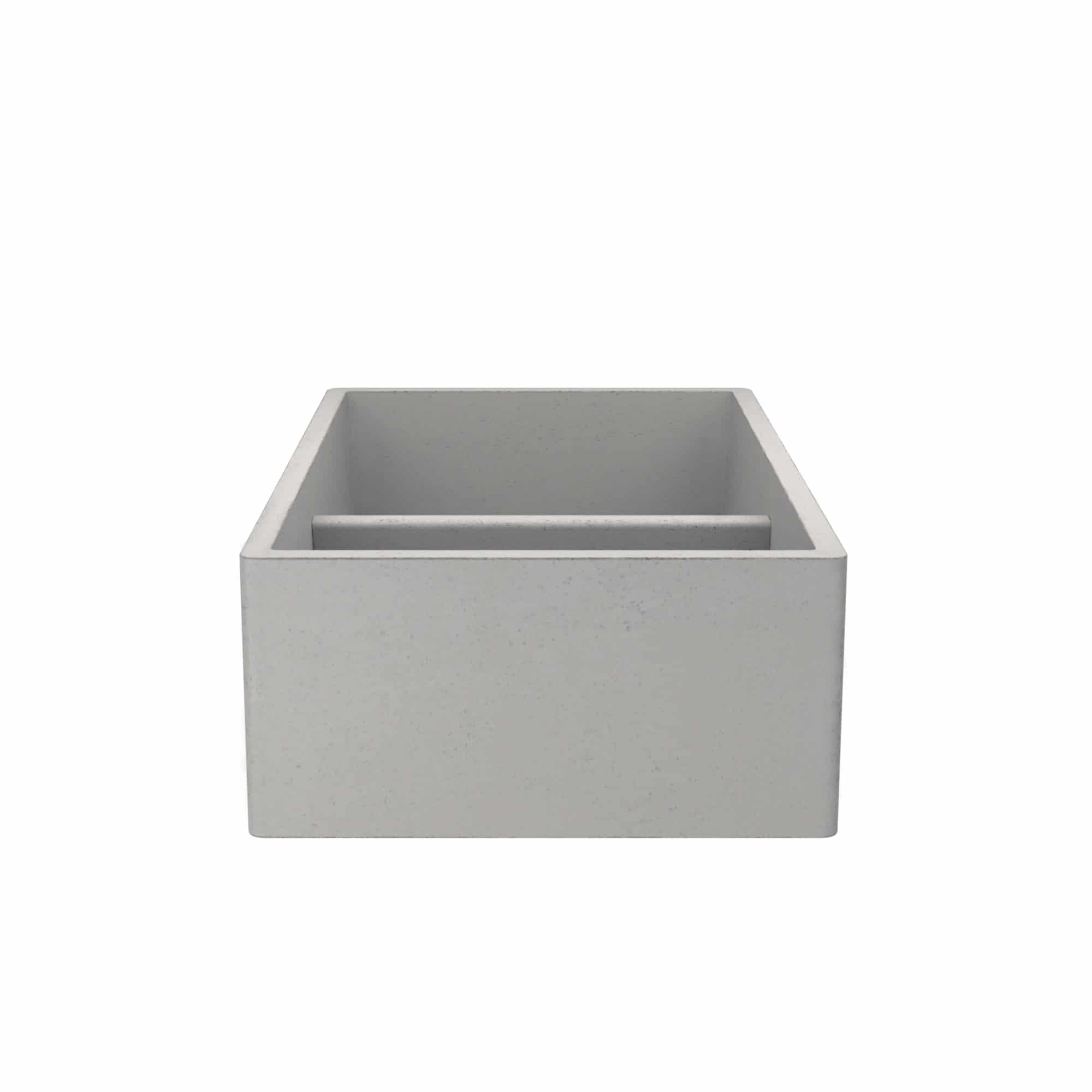 Alternate Image for Native Trails Farmhouse Double Bowl 33" NativeStone Concrete Farmhouse Sink, 60/40 Double Bowl, Ash, NSKD3321-A