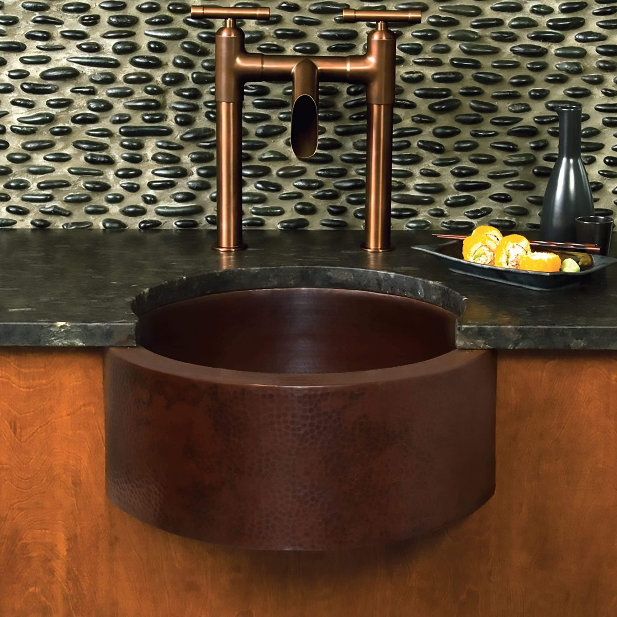 Native Trails Fiesta 19" Copper Farmhouse Sink, Antique Copper, CPS214