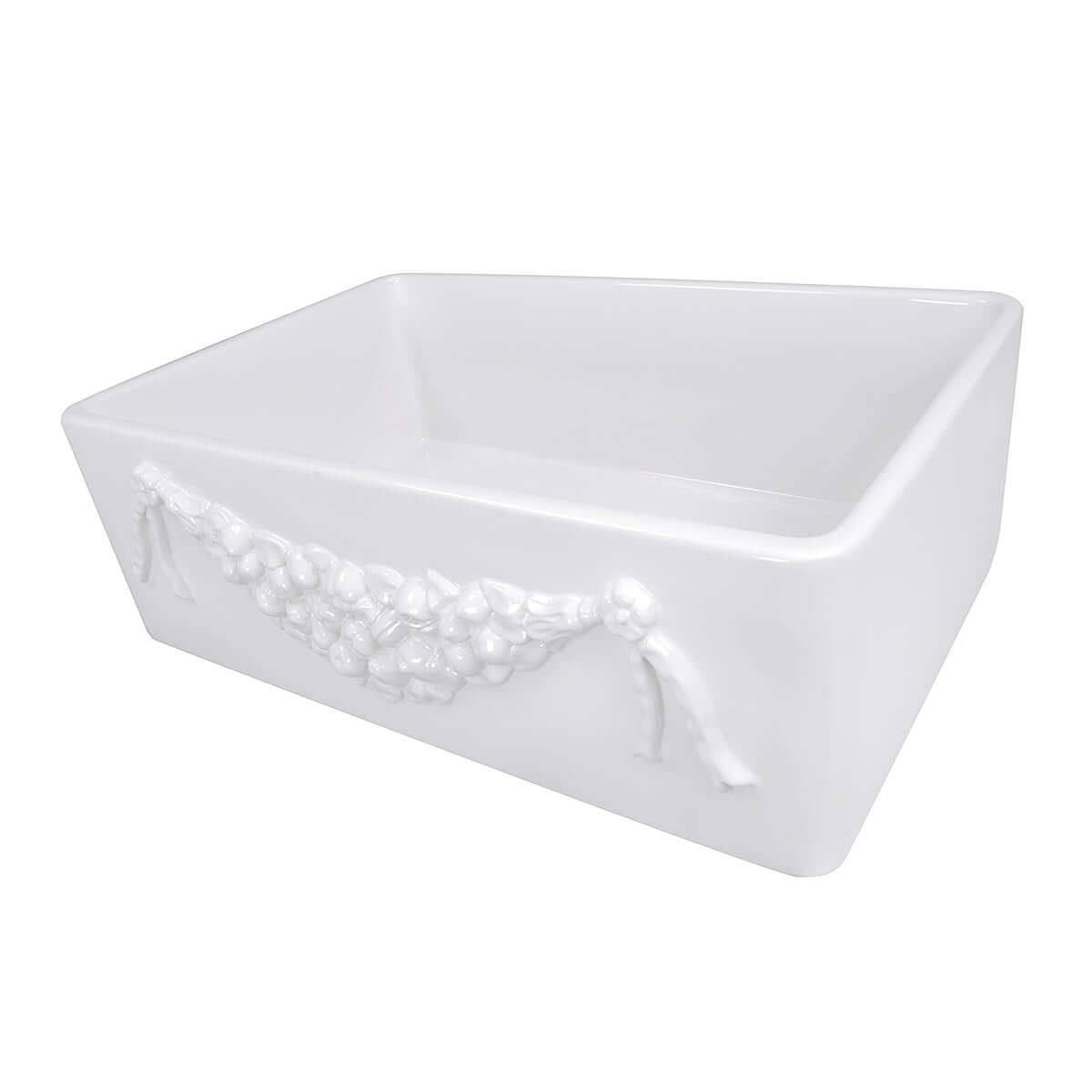 Nantucket Sinks Cape 30" Fireclay Farmhouse Sink, White, Garland-30W