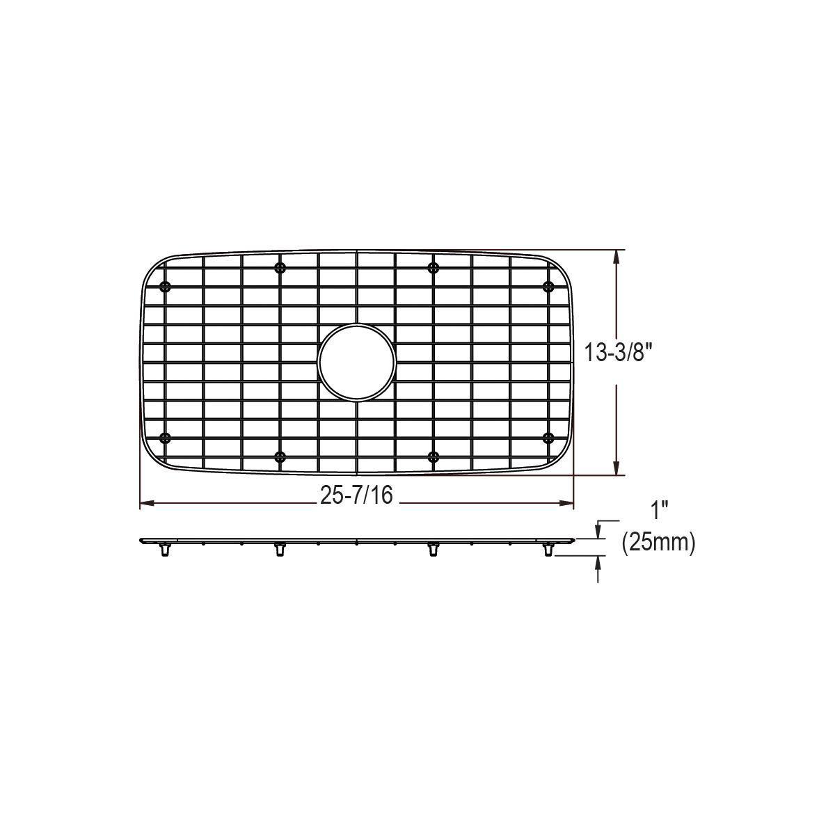 Alternate Image for Elkay Dayton GBG2816SS Stainless Steel 25-7/16" x 13-3/8" x 1" Bottom Grid
