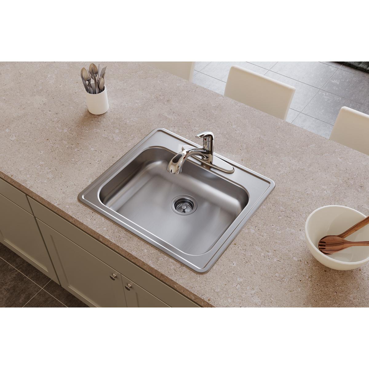Elkay Dayton 25" Stainless Steel Kitchen Sink, Satin, GE125213 - The Sink Boutique