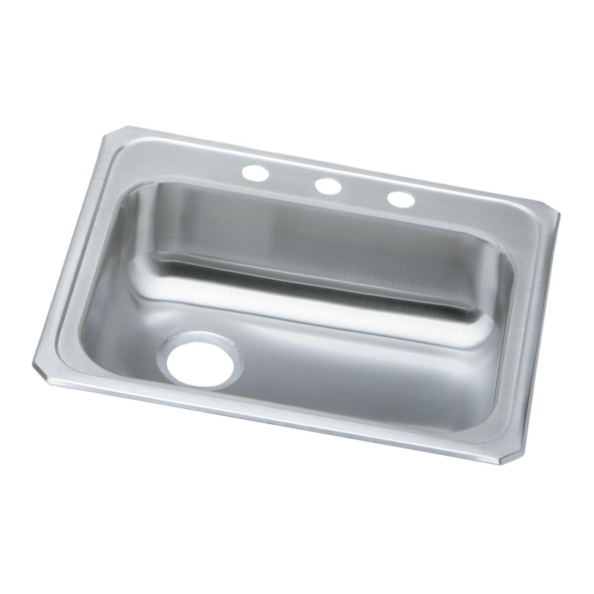 Elkay Celebrity 25" Stainless Steel Kitchen Sink, Brushed Satin, GECR2521L3