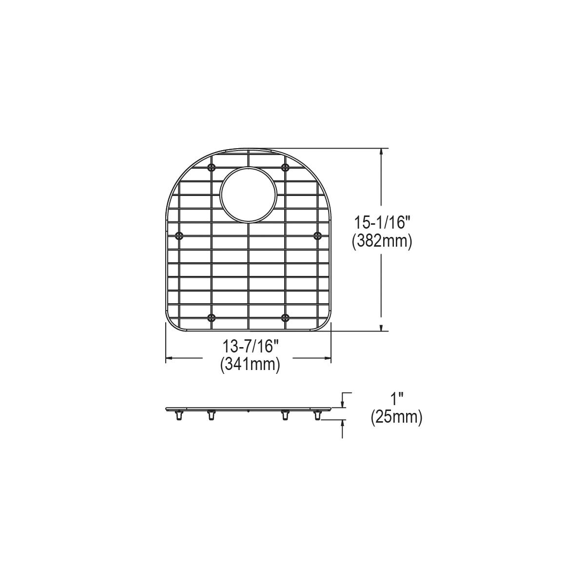Elkay Dayton GOBG1617SS Stainless Steel 13-7/16" x 15-1/16" x 1" Bottom Grid - The Sink Boutique