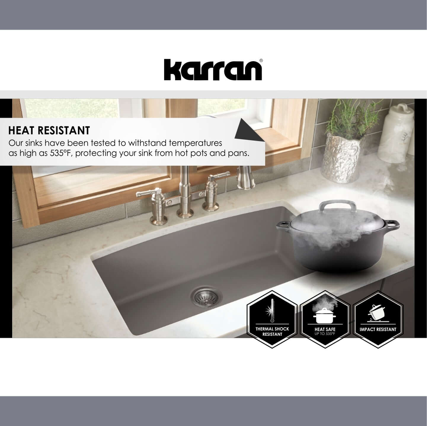 Alternate Image for Karran 33" Undermount Quartz Composite Kitchen Sink, 60/40 Double Bowl, Black, QU-711-BL