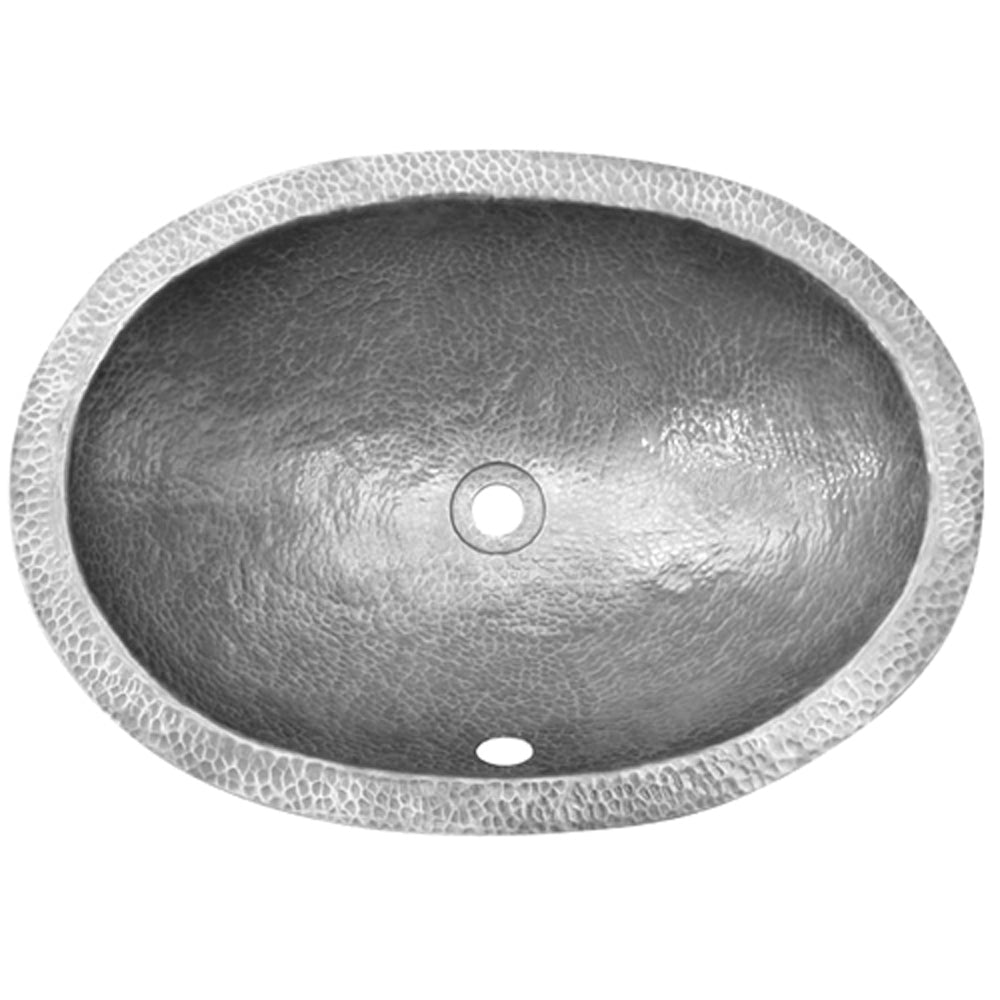 Houzer 21" Copper Flat Lip Bathroom Sink, Pewter, HW-ELI2EF
