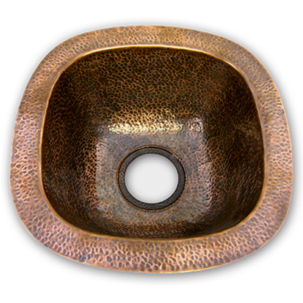 Houzer 18" Copper Flat Lip Hammerwerks Bar/Prep Sink, HW-LAG1BF