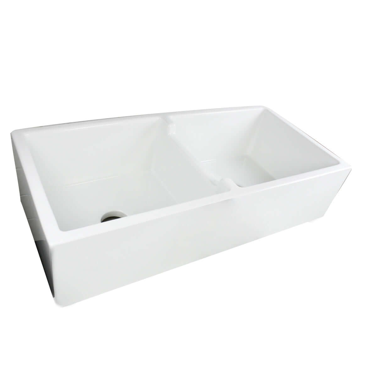 Alternate Image for Nantucket Sinks Cape 40" Fireclay Farmhouse Sink, 50/50 Double Bowl, White, Hyannis-39-DBL