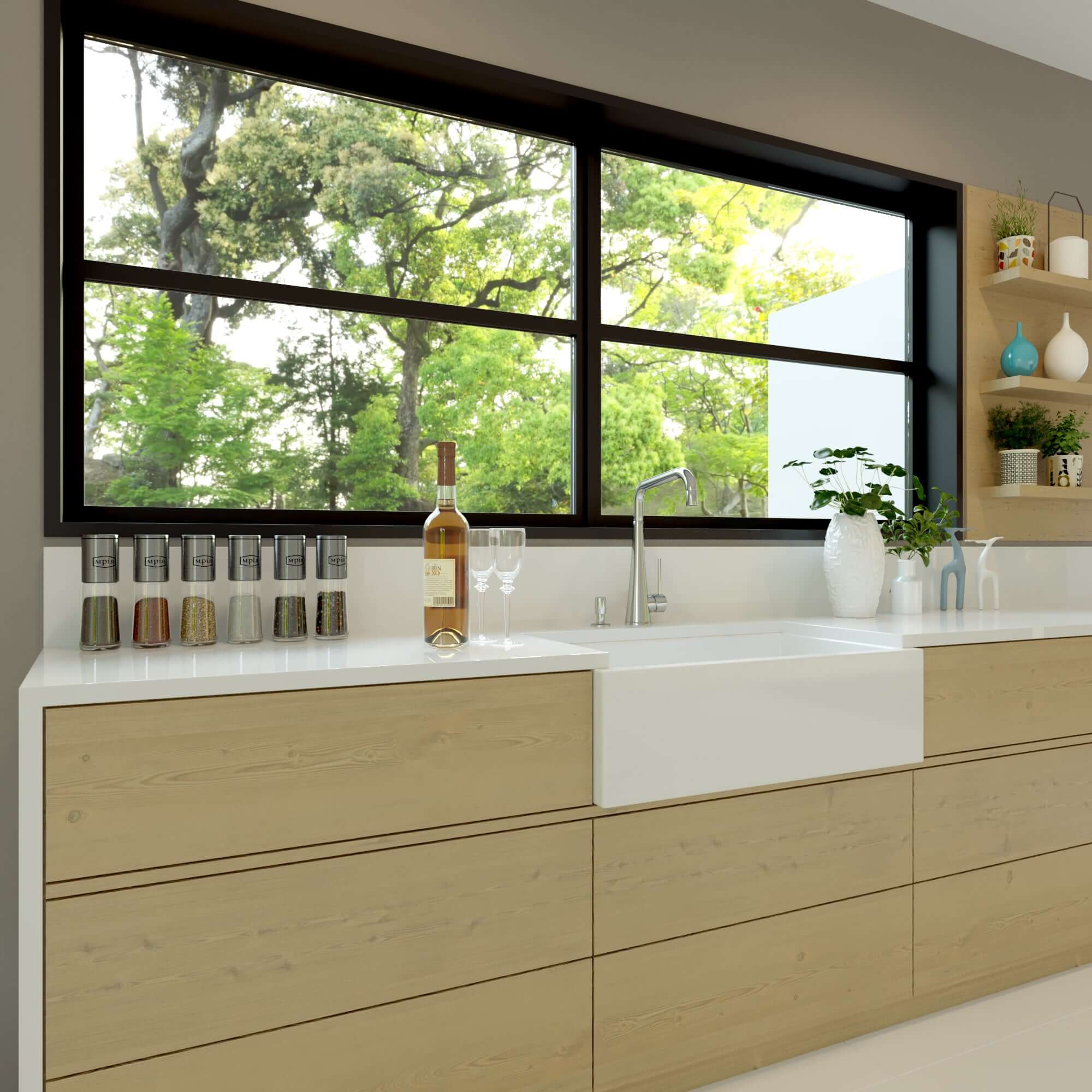 Alternate Image for Nantucket Sinks Cape 33" Fireclay Farmhouse Sink, White, Harwich-33