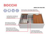 BOCCHI Contempo 30" Fireclay Workstation Farmhouse Sink with Accessories, Matte White, 1344-002-0120