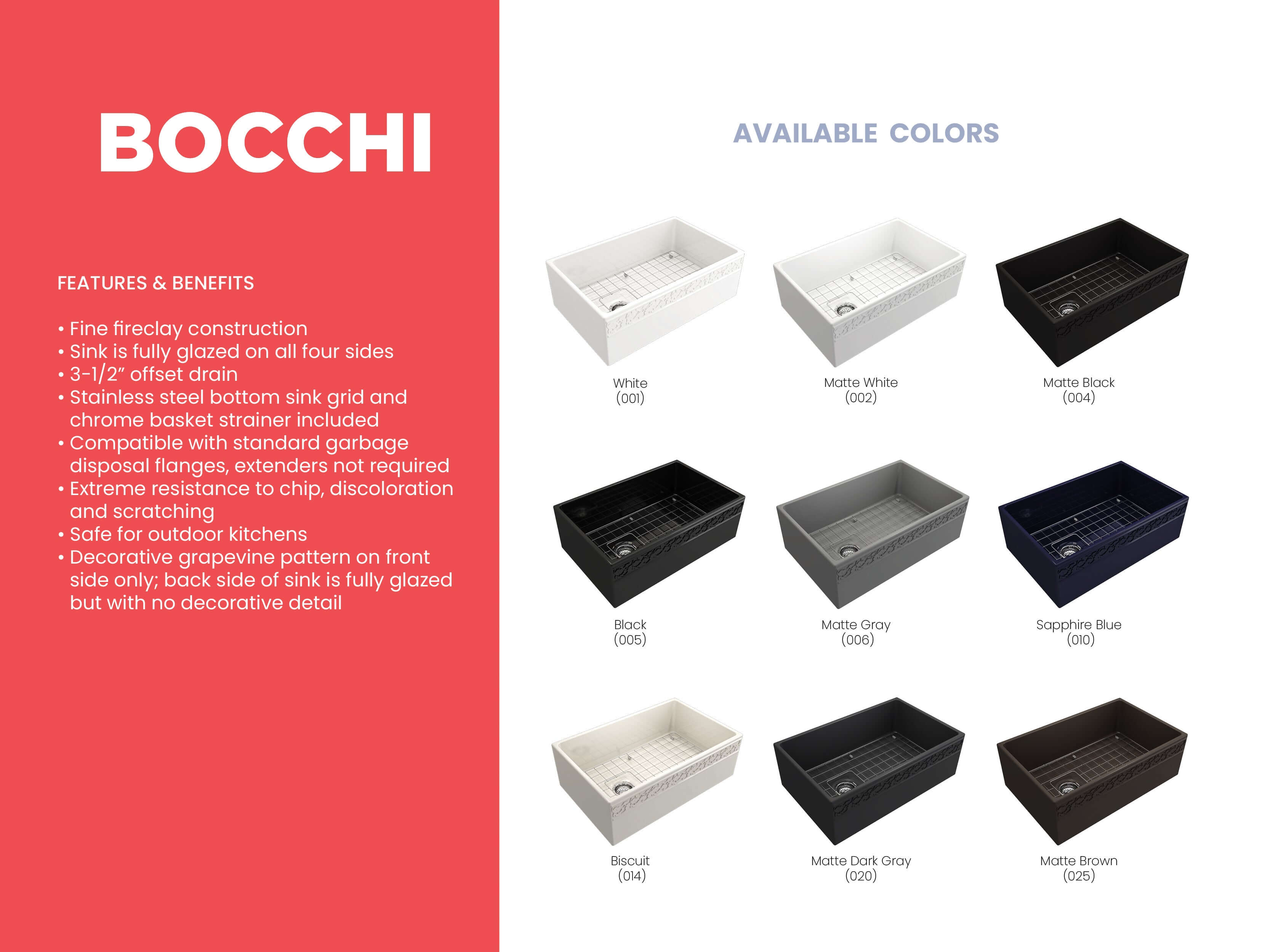 Alternate Image for BOCCHI Vigneto 30" Fireclay Farmhouse Apron Single Bowl Kitchen Sink, Matte Gray, 1347-006-0120