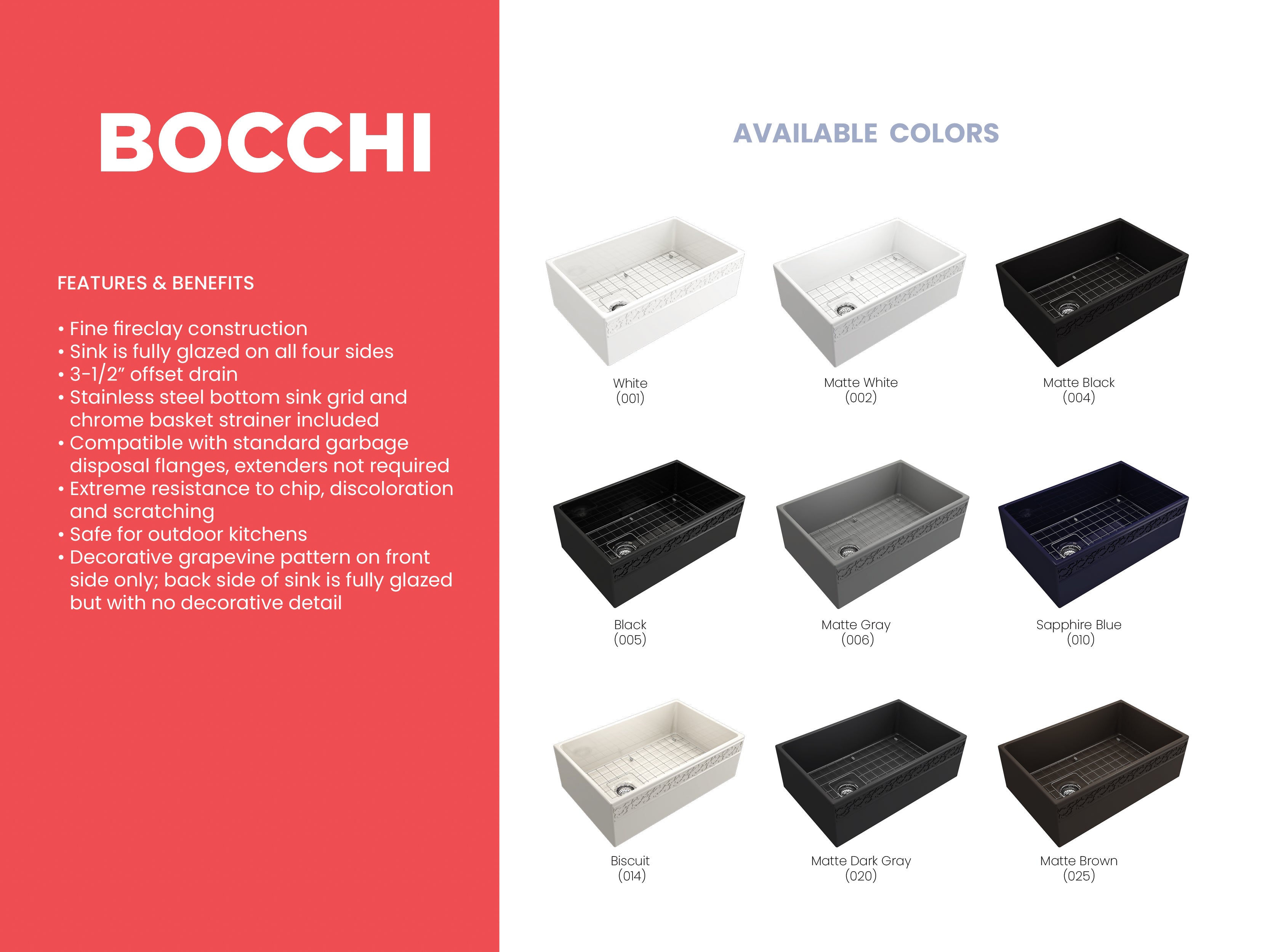 Alternate Image for BOCCHI Vigneto 30" Fireclay Farmhouse Apron Single Bowl Kitchen Sink, Matte Dark Gray, 1347-020-0120