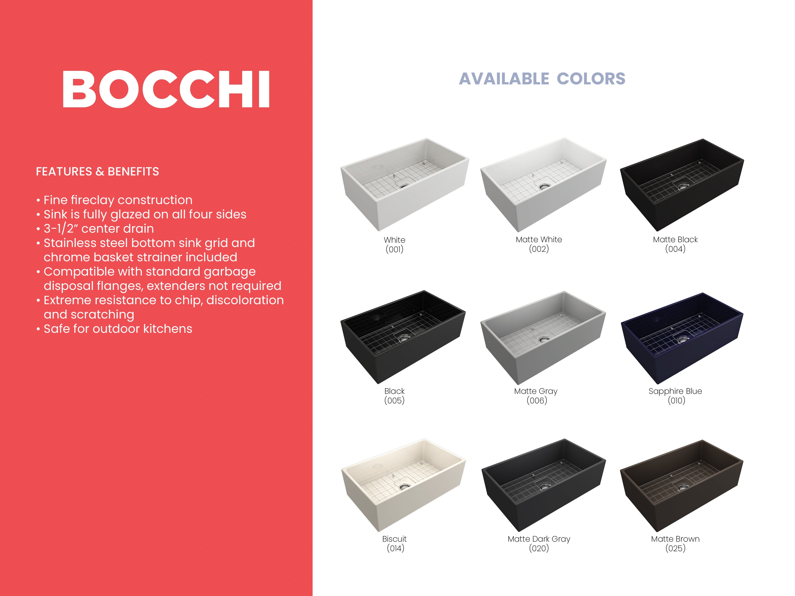 Alternate Image for BOCCHI Contempo 33" Fireclay Farmhouse Apron Single Bowl Kitchen Sink, Matte Brown, 1352-025-0120