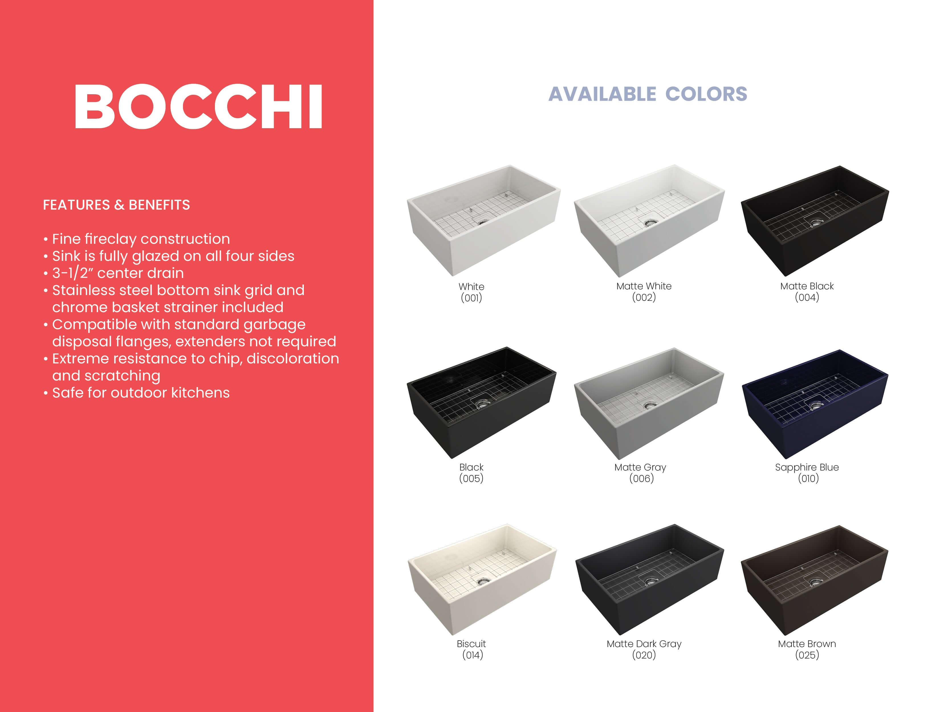 Alternate Image for BOCCHI Contempo 33" Fireclay Farmhouse Apron Single Bowl Kitchen Sink, Matte Brown, 1352-025-0120