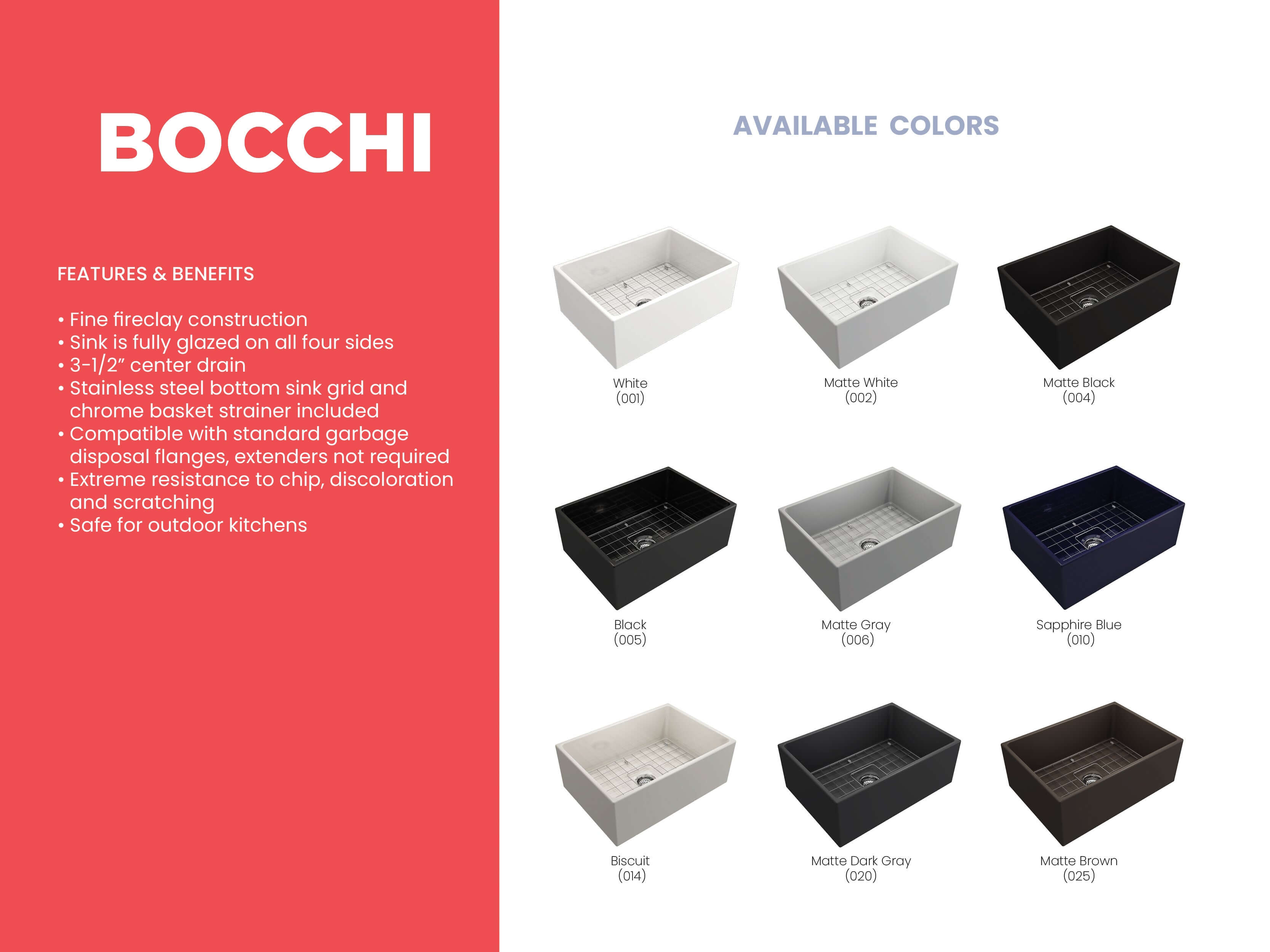 Alternate Image for BOCCHI Contempo 27" Fireclay Farmhouse Apron Single Bowl Kitchen Sink, Matte Brown, 1356-025-0120