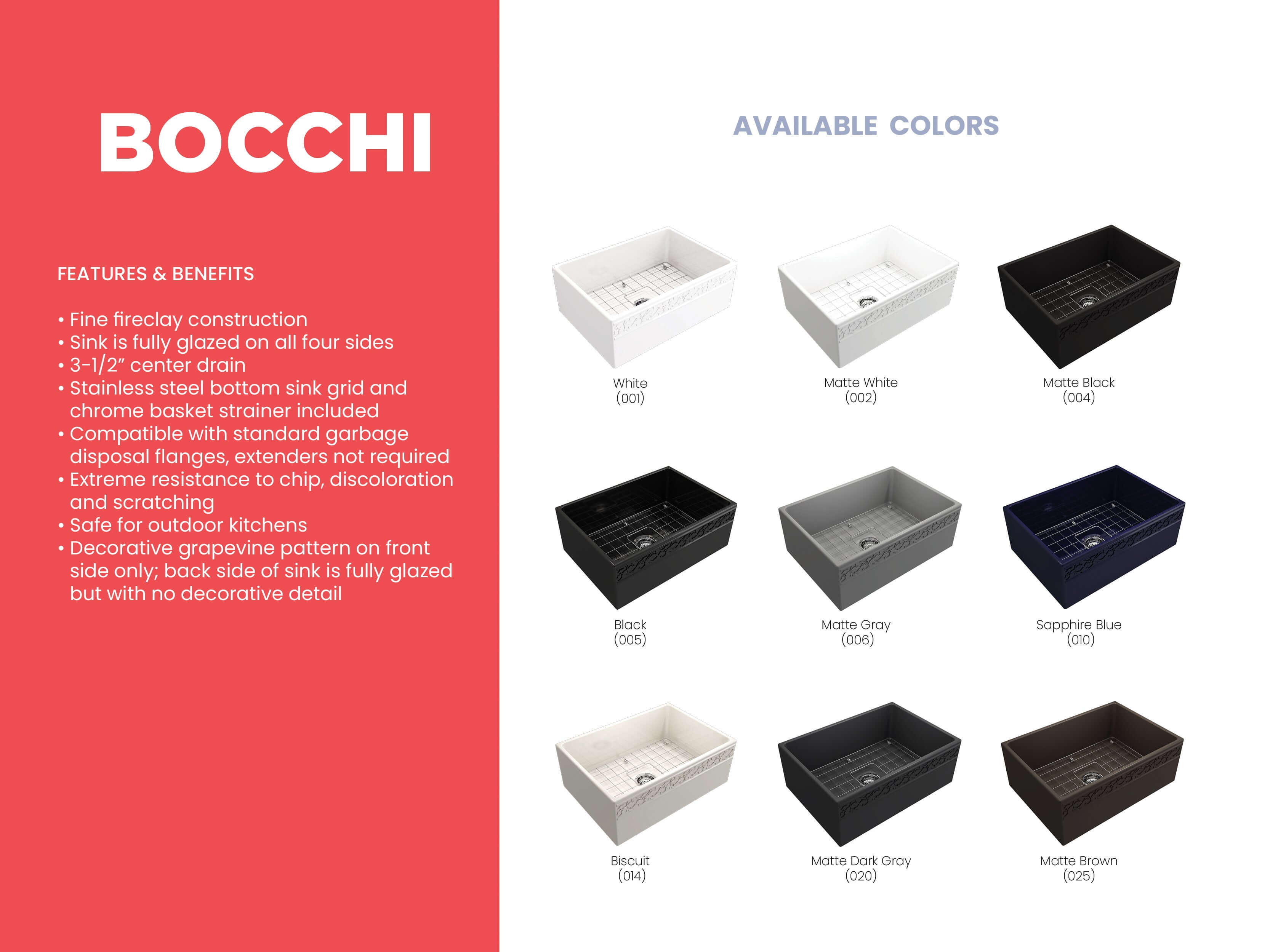 Alternate Image for BOCCHI Vigneto 27" Fireclay Farmhouse Apron Single Bowl Kitchen Sink, Matte Brown, 1357-025-0120