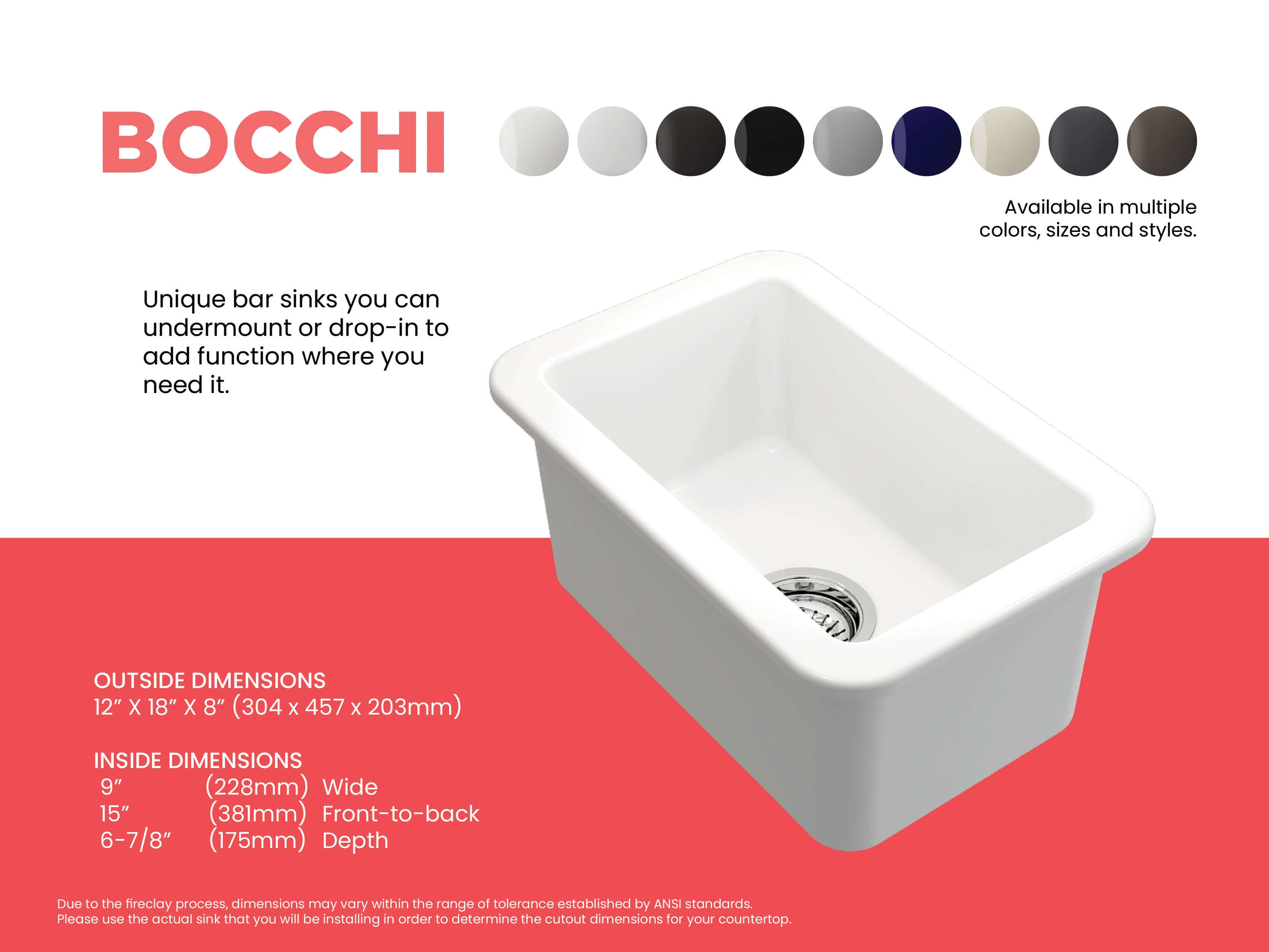 Alternate Image for BOCCHI Sotto 12" Fireclay Undermount Single Bowl Bar Sink with Strainer, Matte White, 1358-002-0120