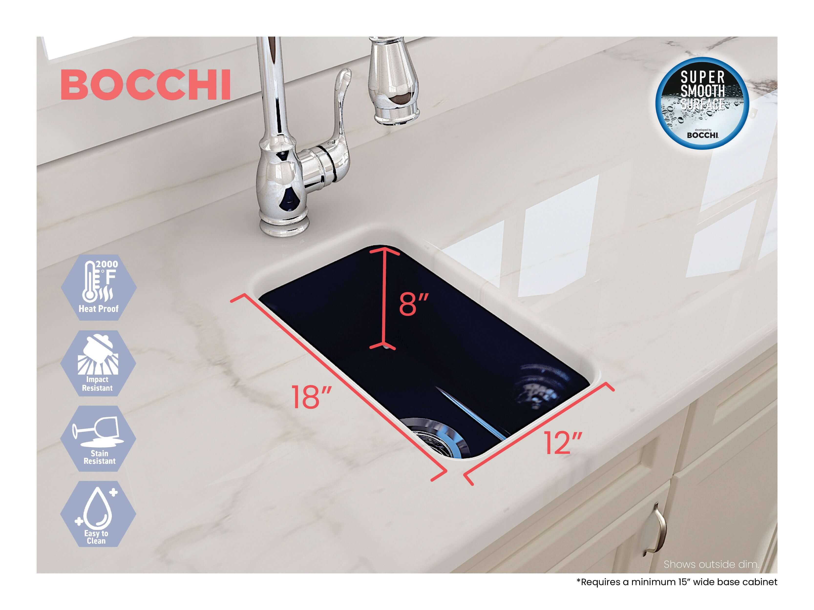 Alternate Image for BOCCHI Sotto 12" Fireclay Undermount Single Bowl Bar Sink with Strainer, Sapphire Blue, 1358-010-0120