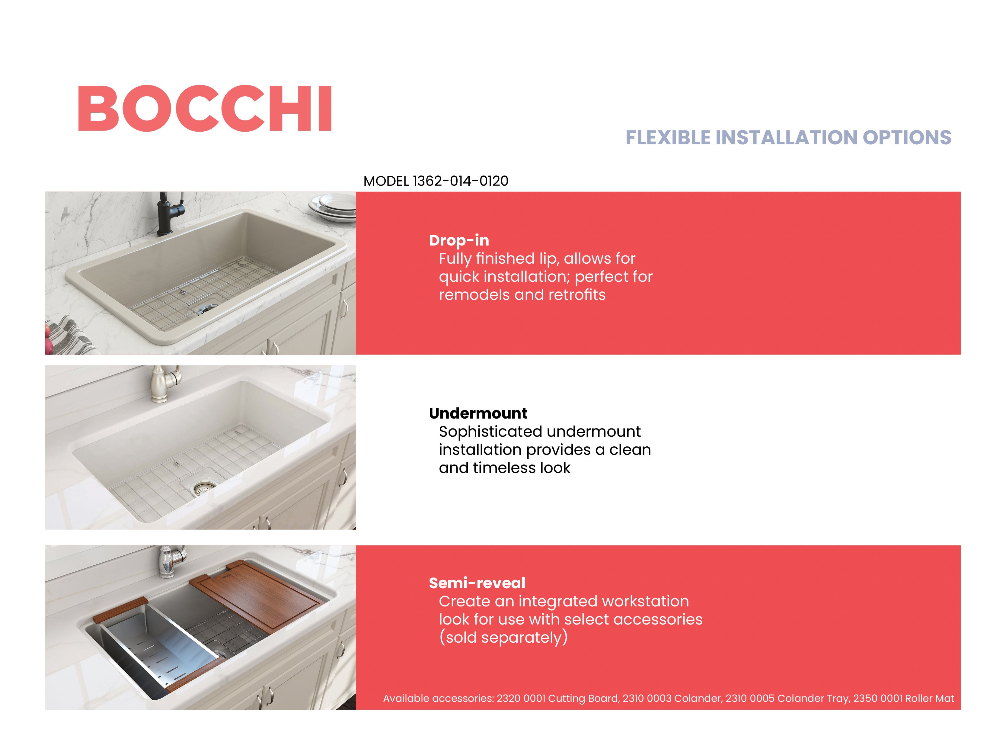 Alternate Image for BOCCHI Sotto 32" Fireclay Undermount Single Bowl Kitchen Sink, Biscuit, 1362-014-0120