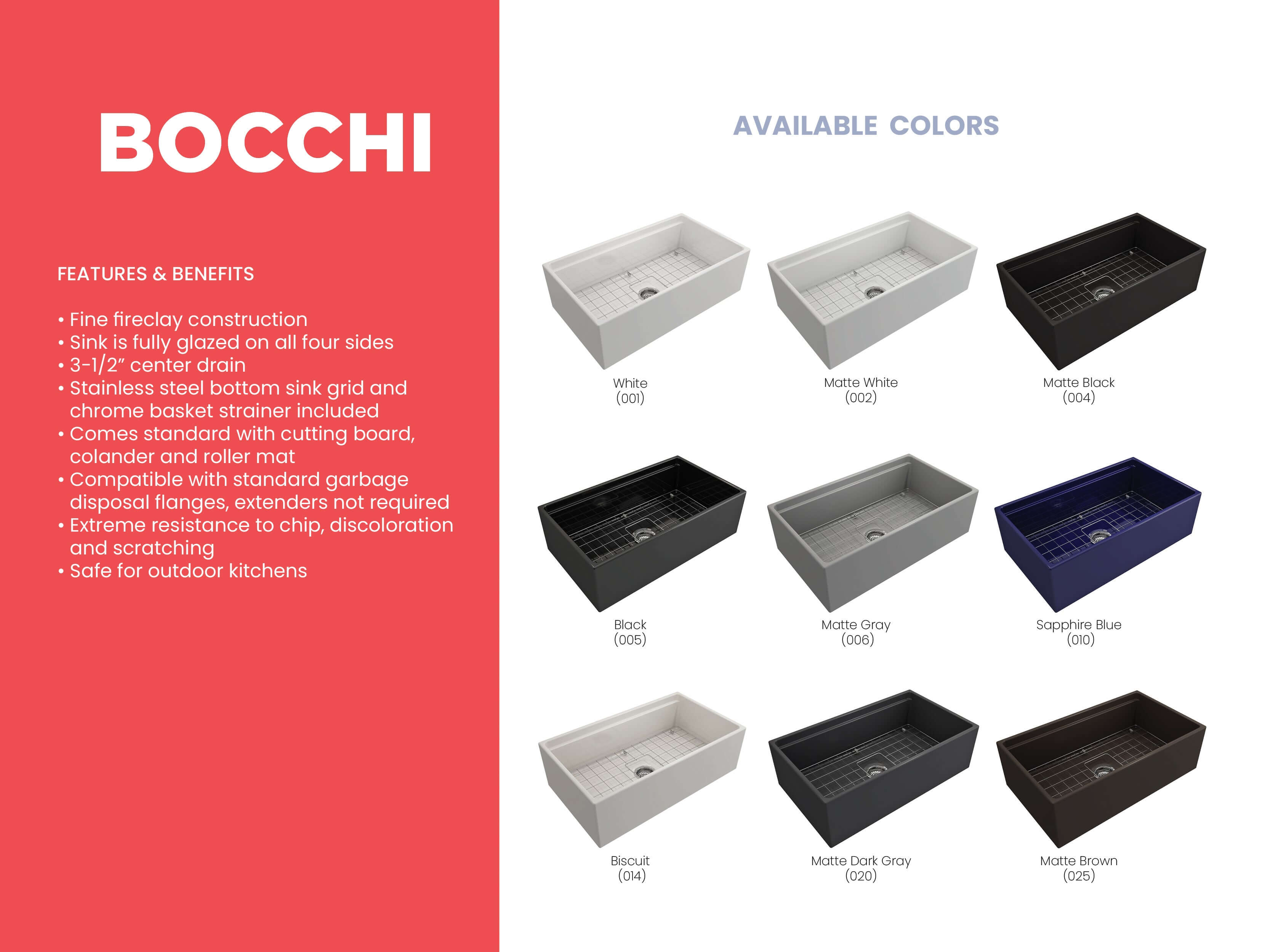 Alternate Image for BOCCHI Contempo 33" Fireclay Workstation Farmhouse Sink with Accessories, Matte Brown, 1504-025-0120