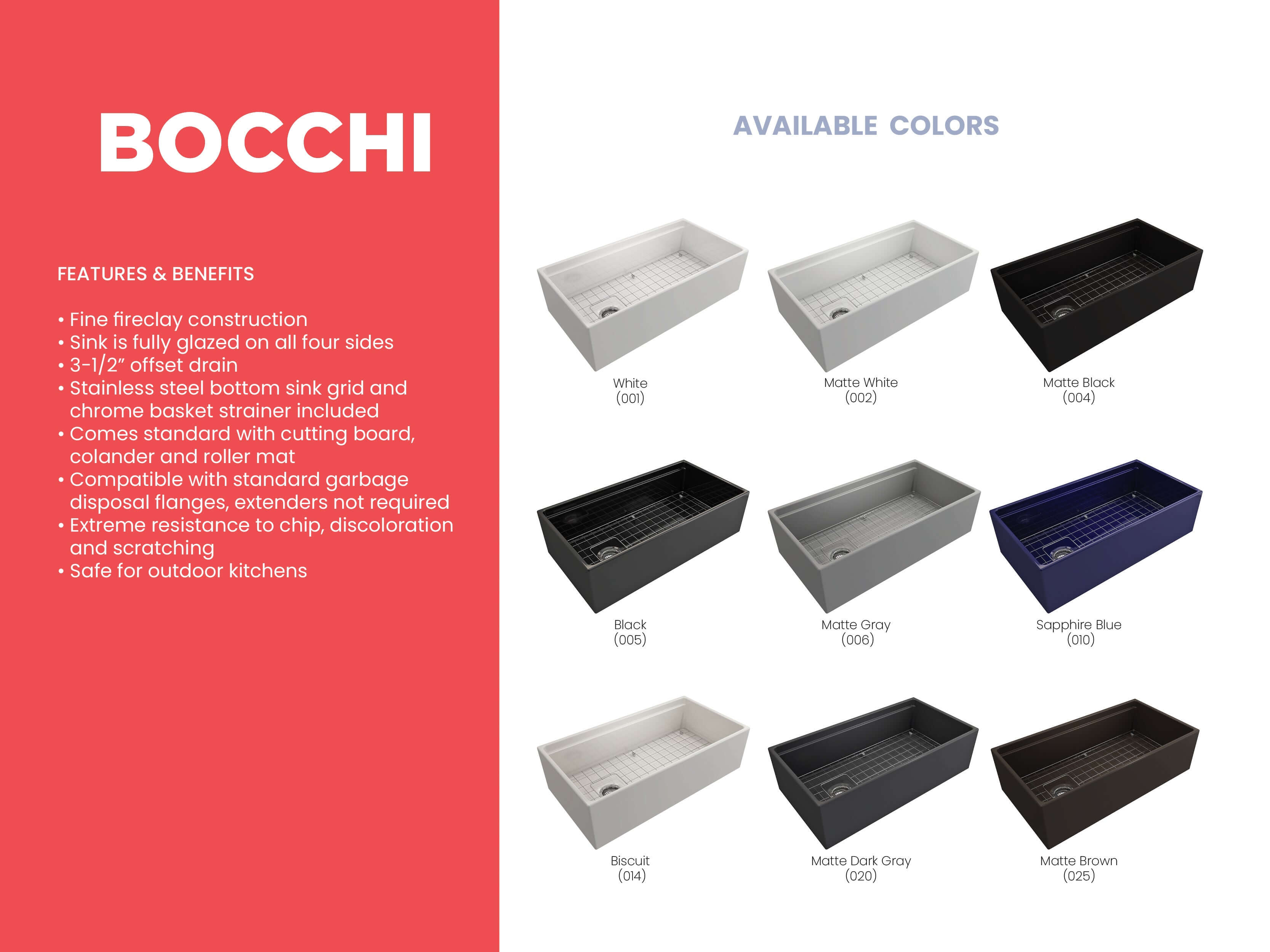 Alternate Image for BOCCHI Contempo 36" Fireclay Workstation Farmhouse Sink with Accessories, Matte Brown, 1505-025-0120