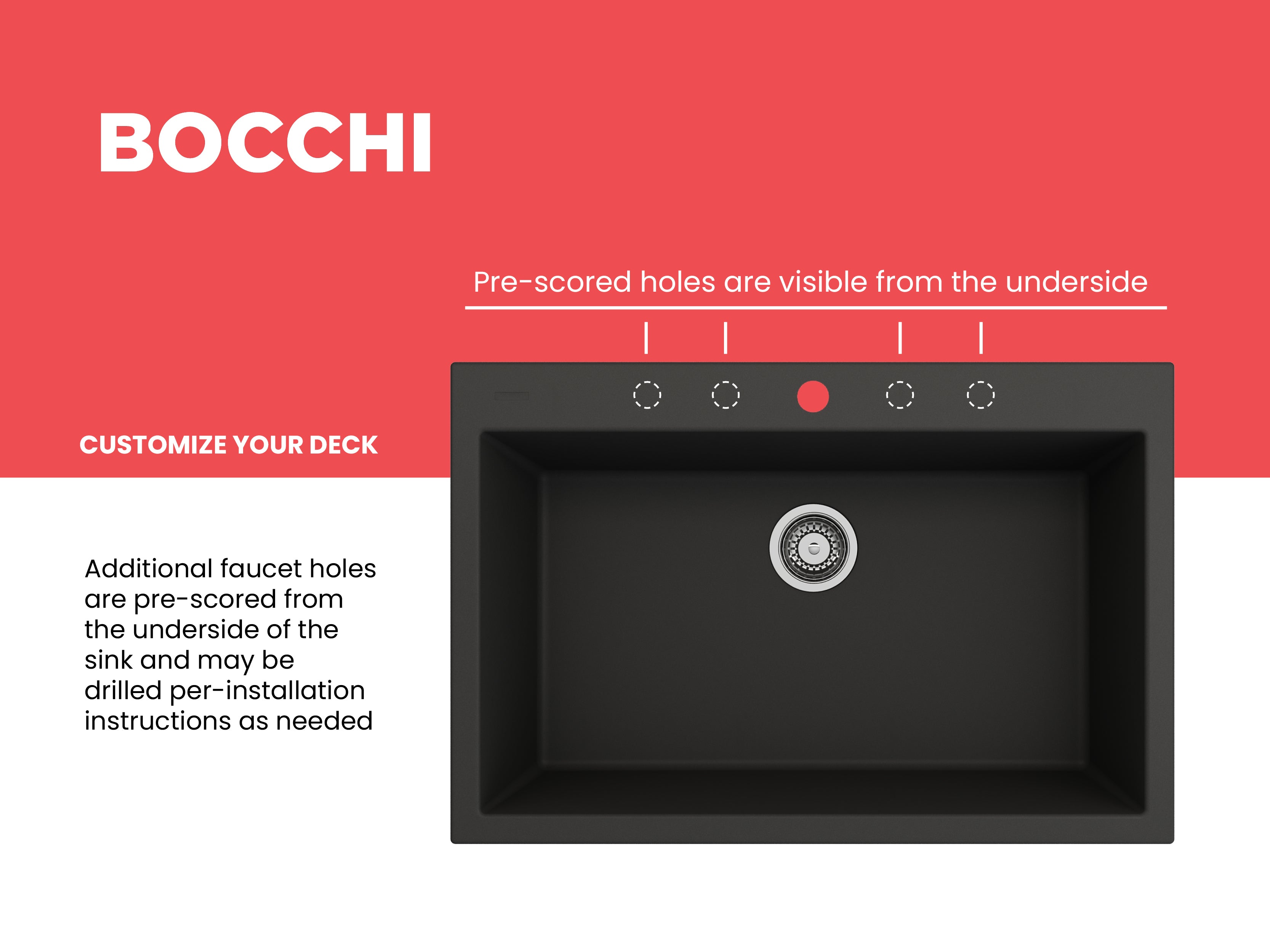 Alternate Image for BOCCHI Campino Uno 33" Dual Mount Composite Granite Kitchen Sink, Matte Black, 1604-504-0126