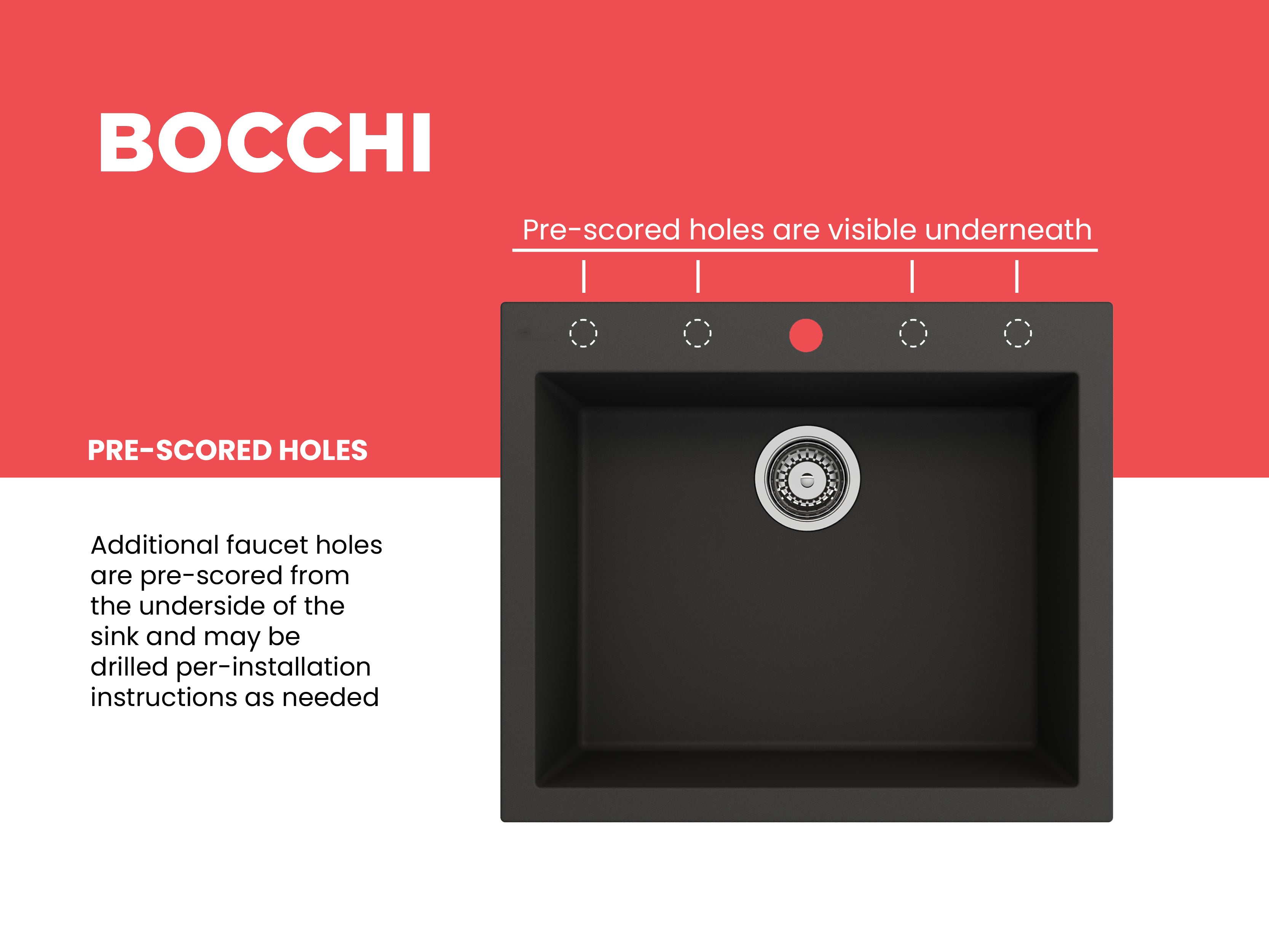 Alternate Image for BOCCHI Campino Uno 24" Dual Mount Composite Granite Kitchen Sink, Matte Black, 1606-504-0126