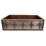 Premier Copper Products 33" Copper Farmhouse Sink, Oil Rubbed Bronze and Nickel, KASDB33229F-NB - The Sink Boutique