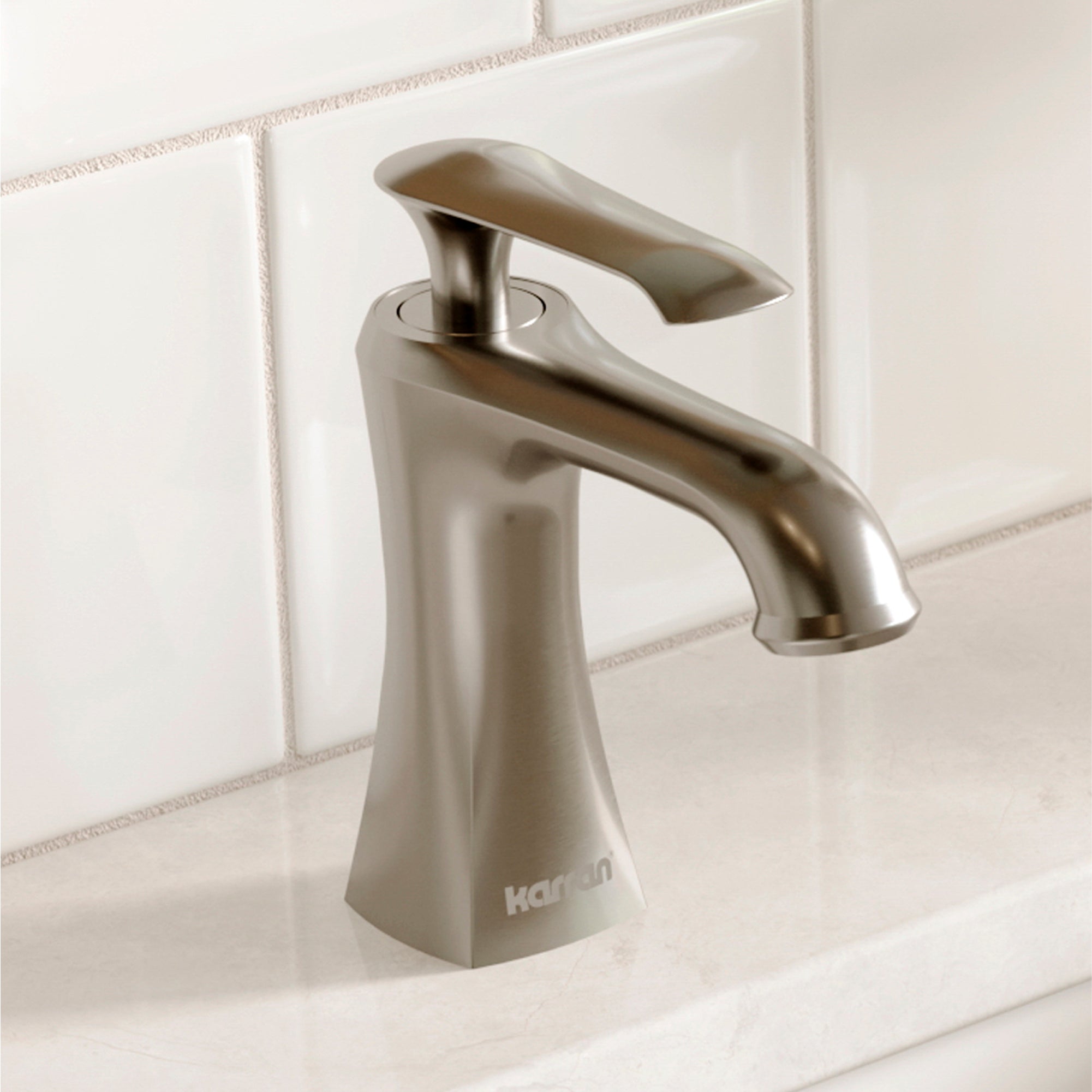 Alternate Image for Karran Woodburn 1.2 GPM Single Lever Handle Lead-free Brass ADA Bathroom Faucet, Basin, Stainless Steel, KBF410SS