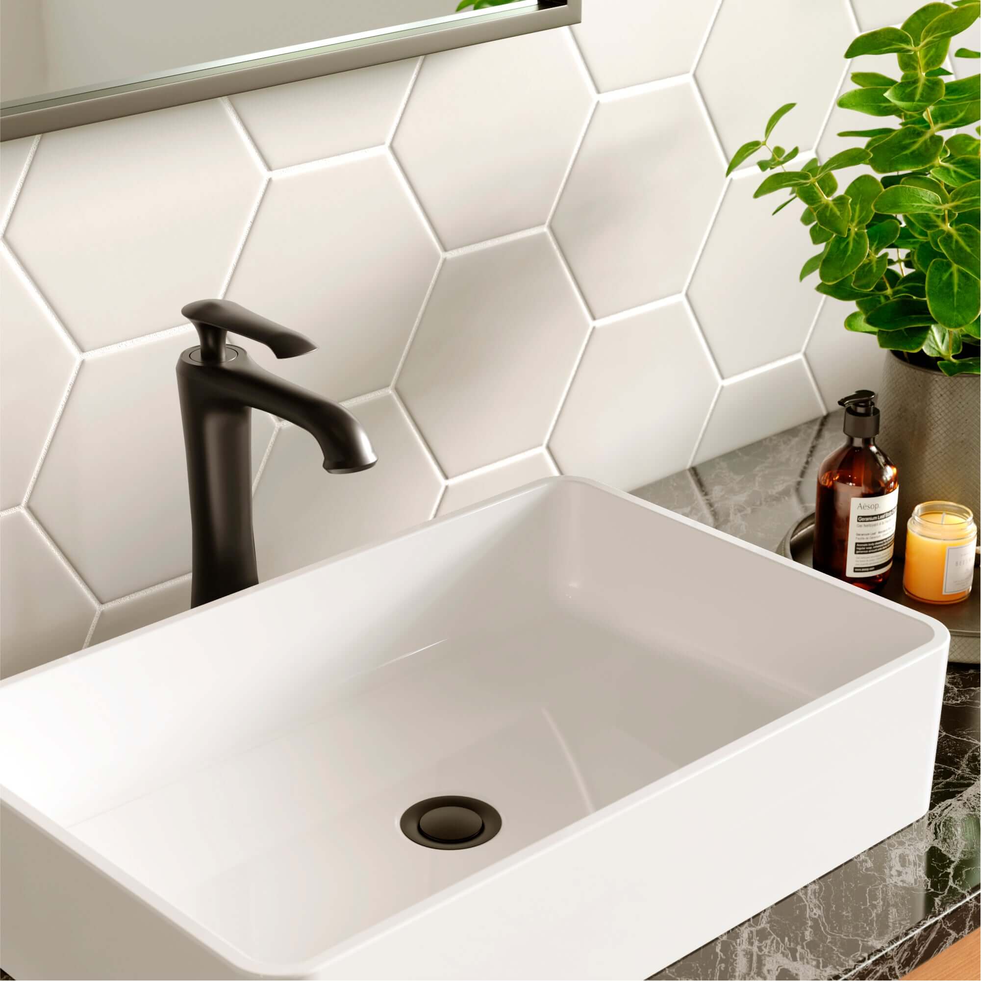 Alternate Image for Karran Woodburn 1.2 GPM Single Lever Handle Lead-free Brass ADA Bathroom Faucet, Vessel, Matte Black, KBF412MB