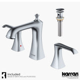 Karran Woodburn 1.2 GPM Double Lever Handle Lead-free Brass ADA Bathroom Faucet, Widespread, Stainless Steel, KBF414SS