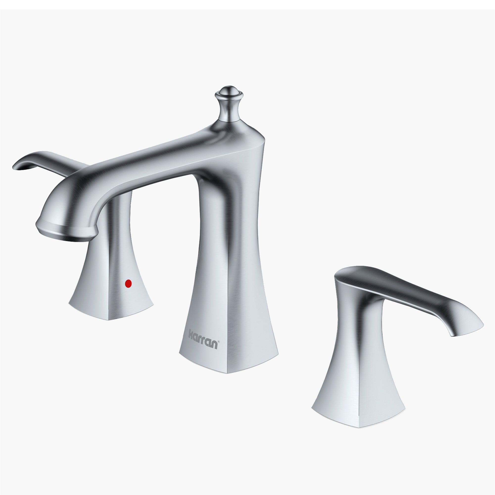 Alternate Image for Karran Woodburn 1.2 GPM Double Lever Handle Lead-free Brass ADA Bathroom Faucet, Widespread, Stainless Steel, KBF414SS