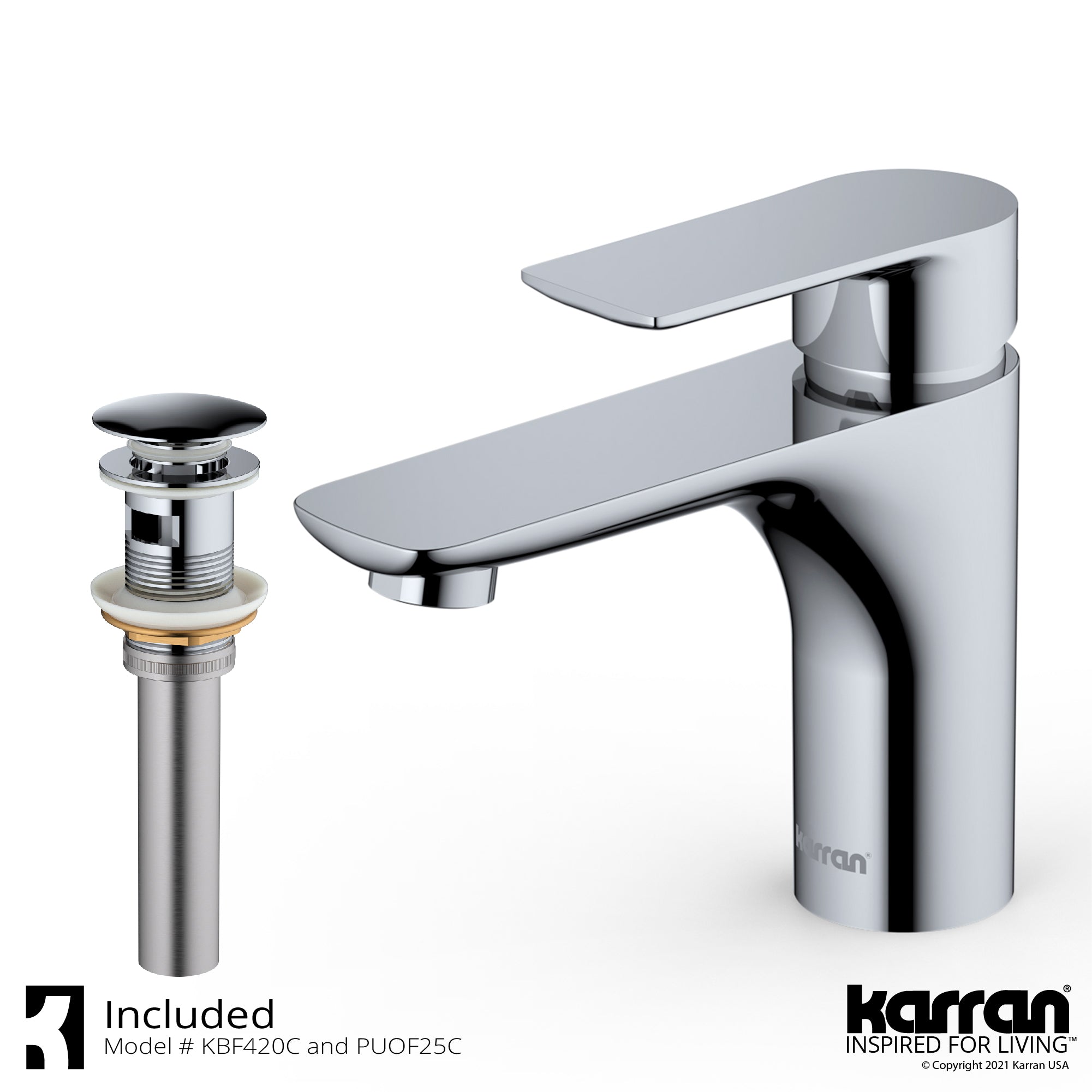 Alternate Image for Karran Kayes 1.2 GPM Single Lever Handle Lead-free Brass ADA Bathroom Faucet, Basin, Chrome, KBF420C