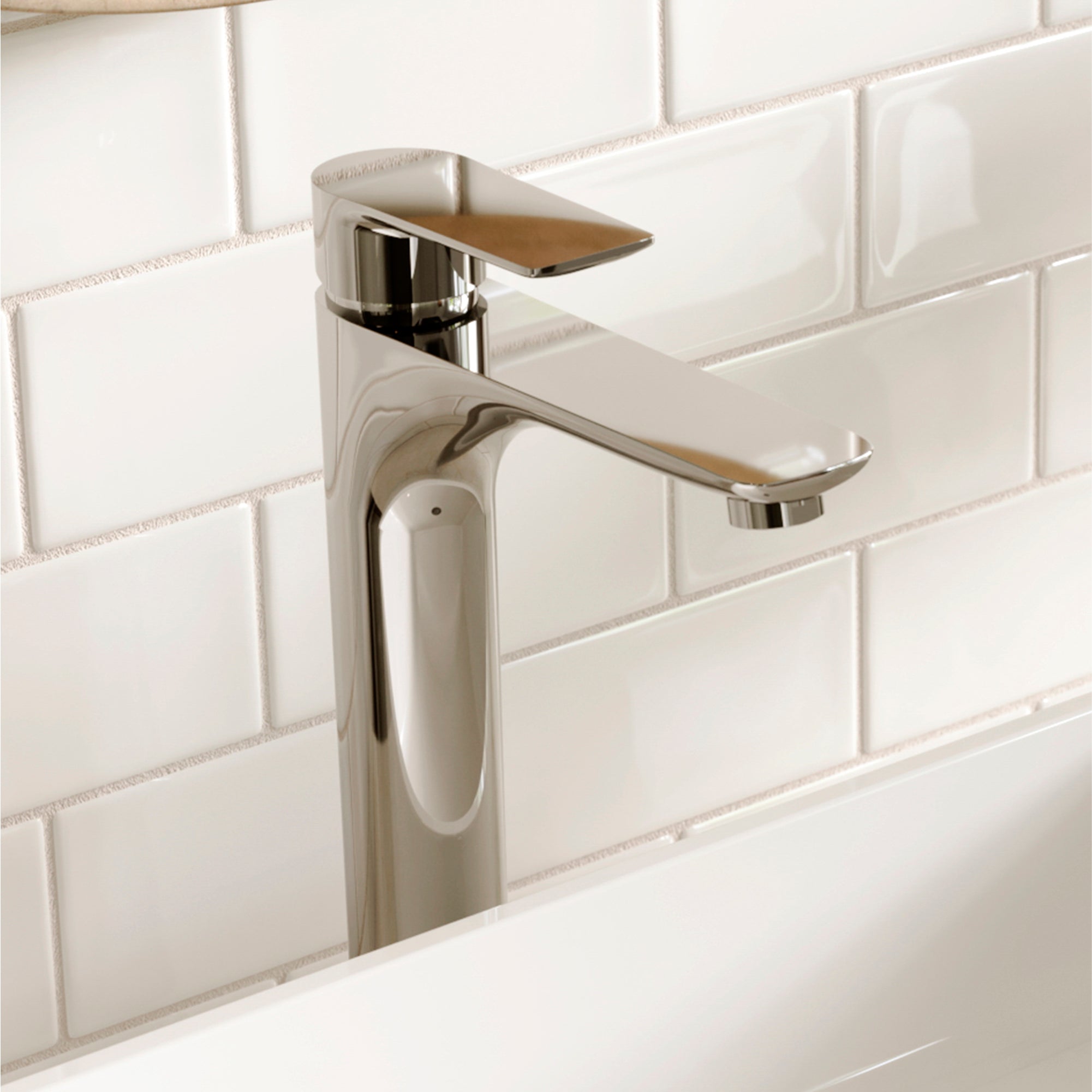 Karran Kayes 1.2 GPM Single Lever Handle Lead-free Brass ADA Bathroom Faucet, Vessel, Chrome, KBF422C