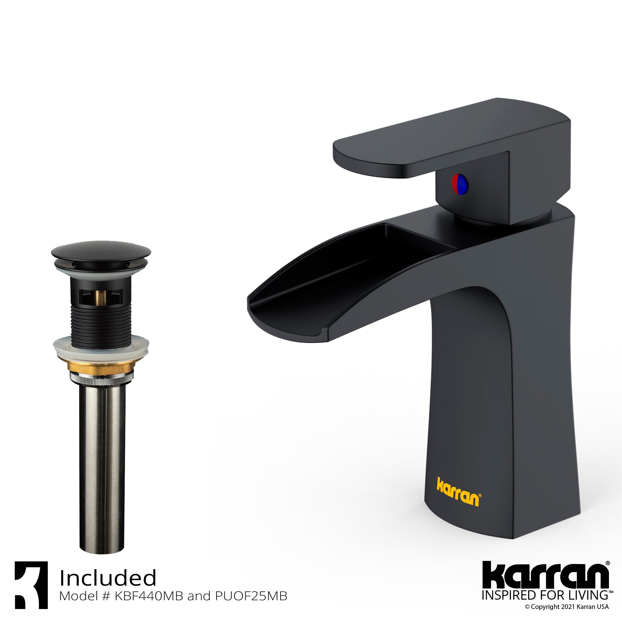 Karran Kassel 1.2 GPM Single Lever Handle Lead-free Brass ADA Bathroom Faucet, Basin, Matte Black, KBF440MB