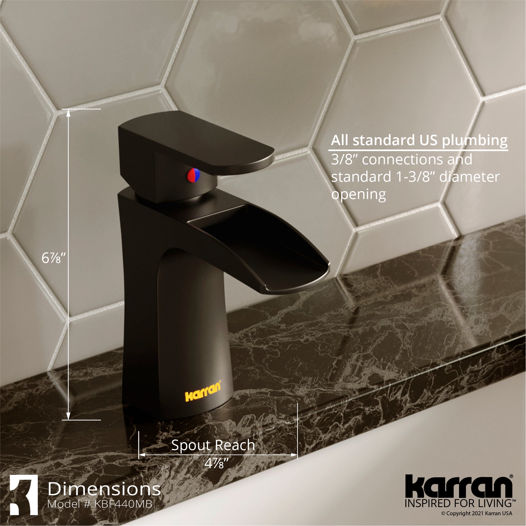 Alternate Image for Karran Kassel 1.2 GPM Single Lever Handle Lead-free Brass ADA Bathroom Faucet, Basin, Matte Black, KBF440MB
