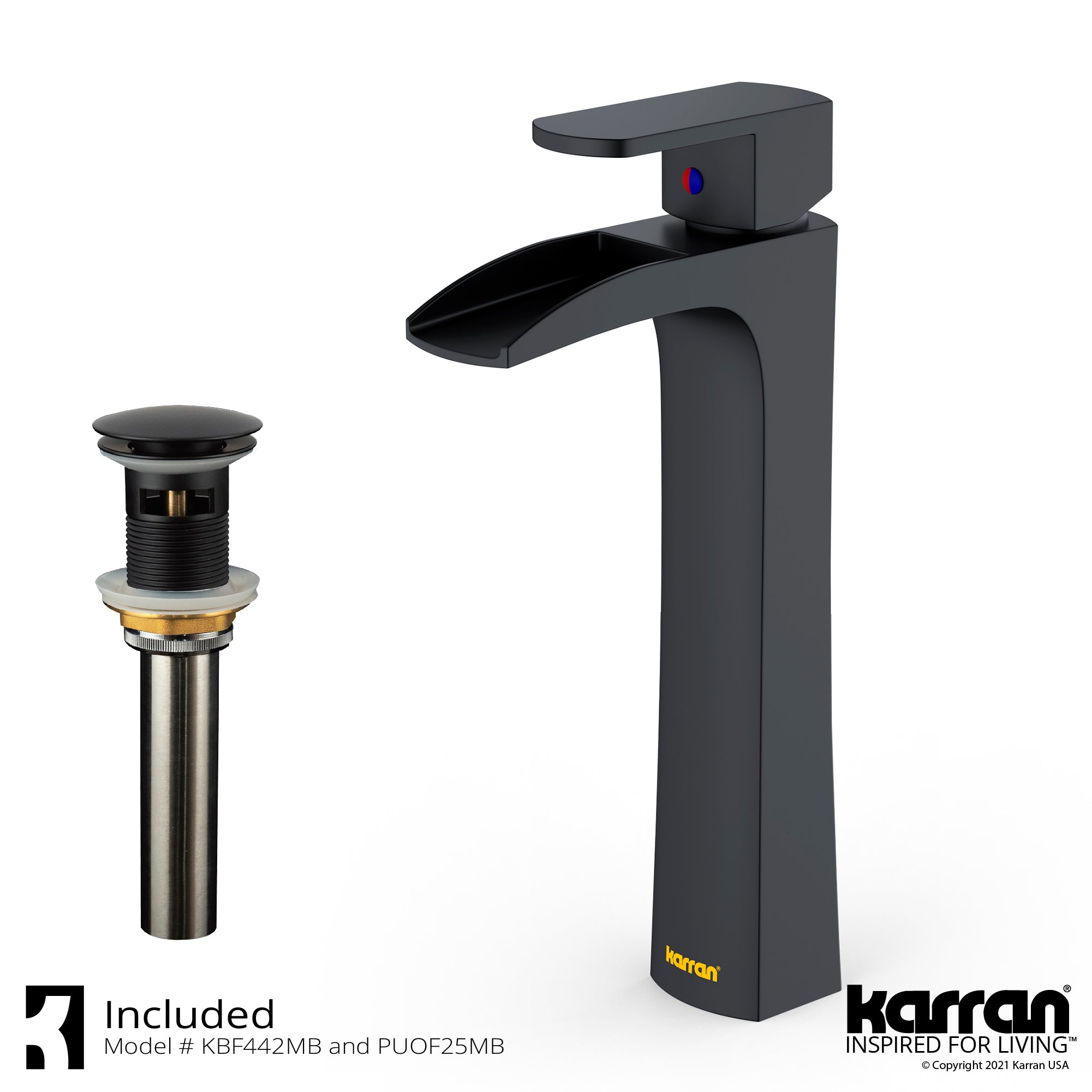 Alternate Image for Karran Kassel 1.2 GPM Single Lever Handle Lead-free Brass ADA Bathroom Faucet, Vessel, Matte Black, KBF442MB
