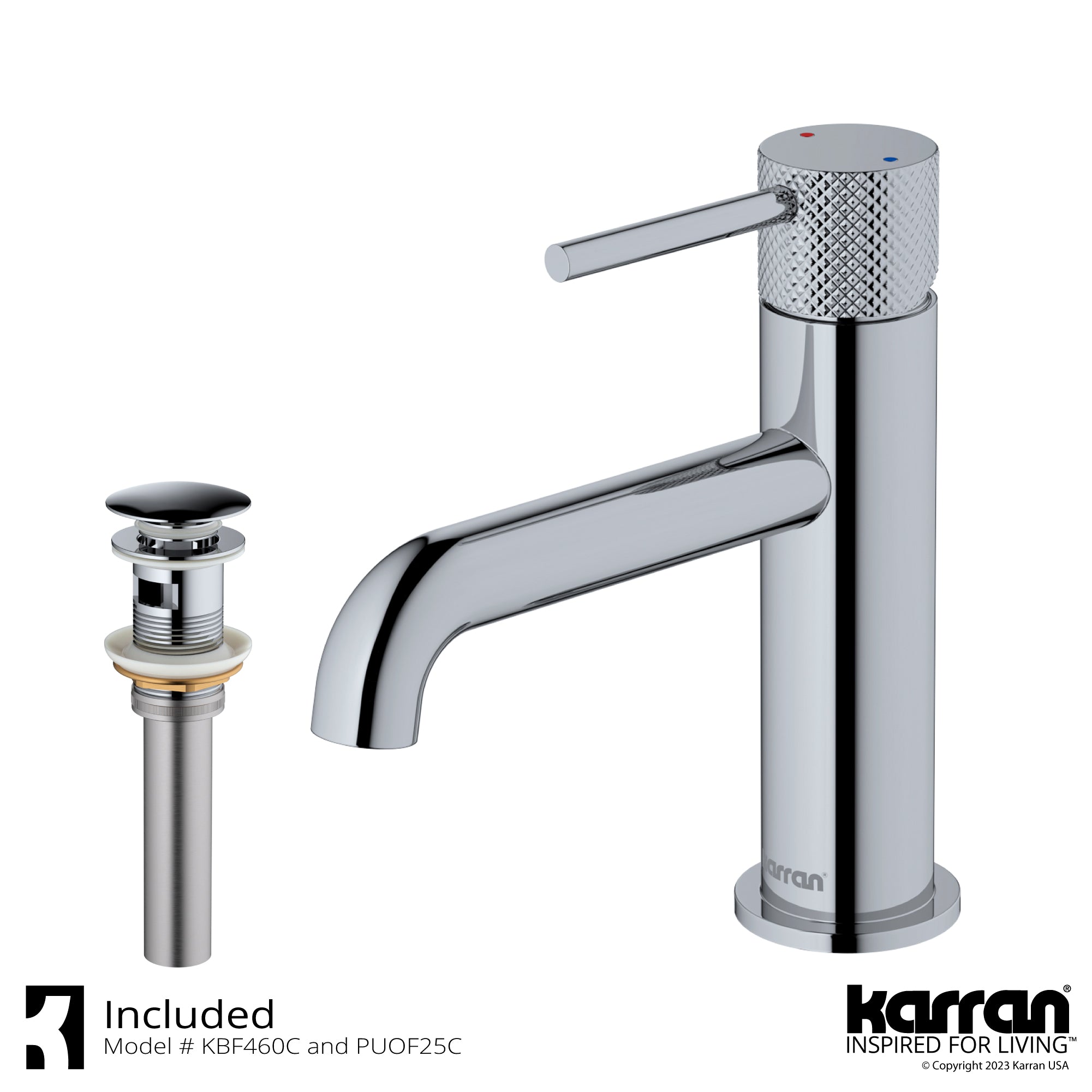 Karran Tryst 1.2 GPM Single Lever Handle Lead-free Brass ADA Bathroom Faucet, Basin, Chrome, KBF460C