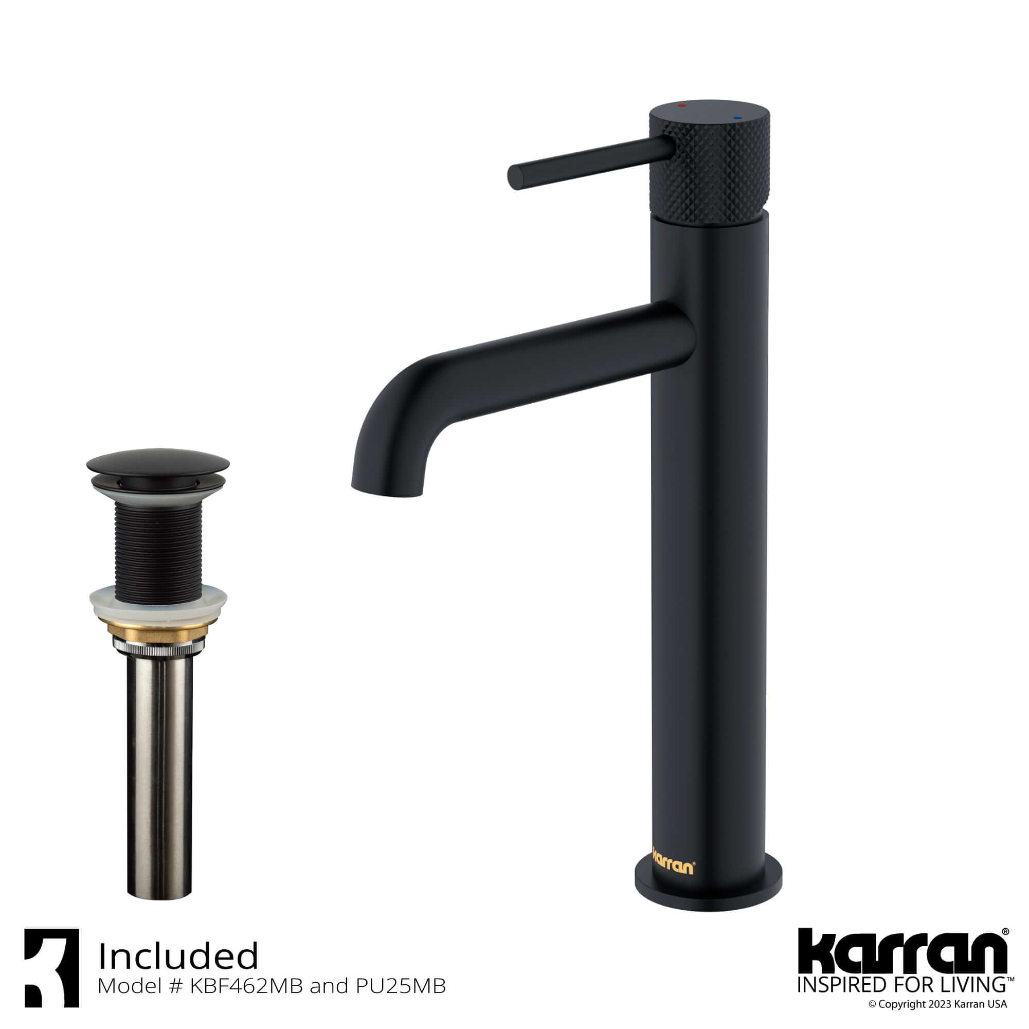 Alternate Image for Karran Tryst 1.2 GPM Single Lever Handle Lead-free Brass ADA Bathroom Faucet, Vessel, Matte Black, KBF462MB