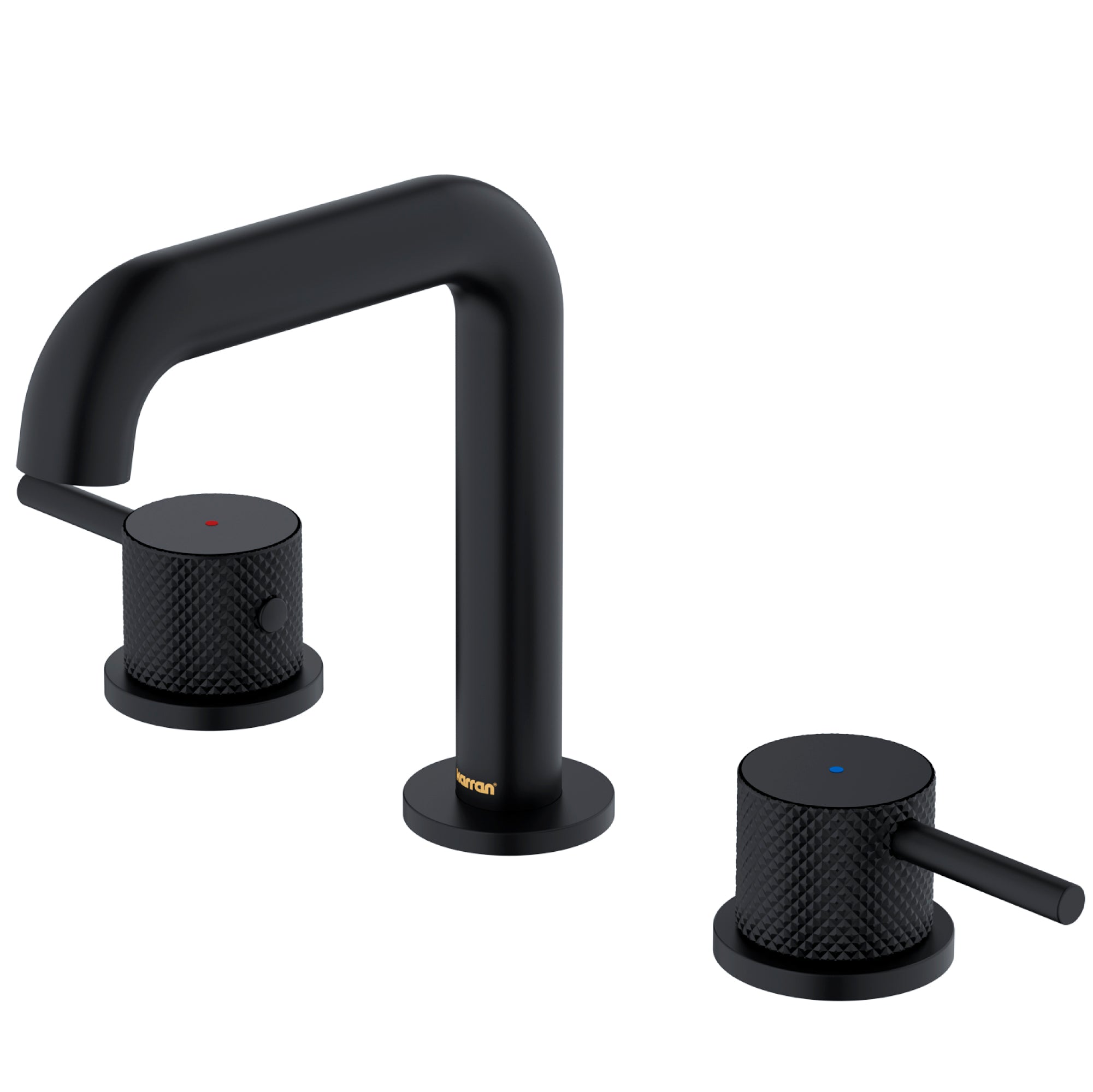 Karran Tryst 1.2 GPM Double Lever Handle Lead-free Brass ADA Bathroom Faucet, Widespread, Matte Black, KBF464MB