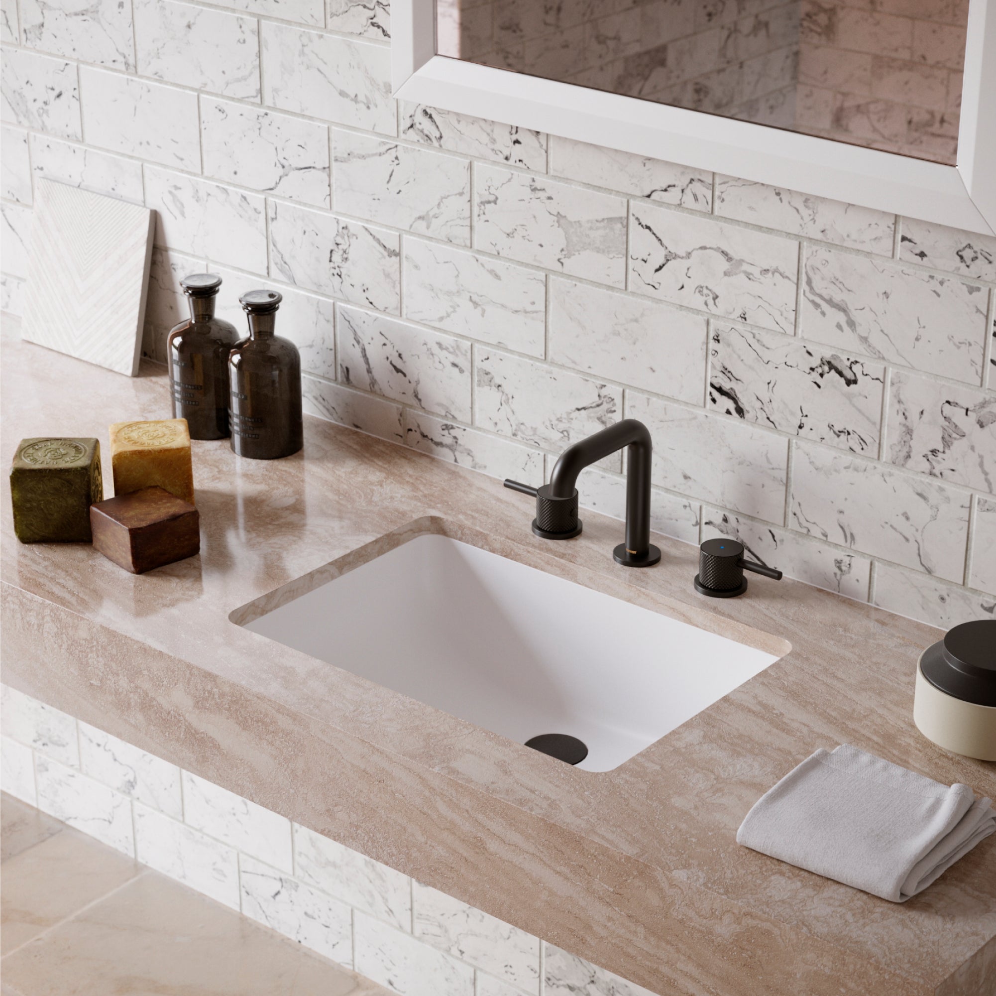 Alternate Image for Karran Tryst 1.2 GPM Double Lever Handle Lead-free Brass ADA Bathroom Faucet, Widespread, Matte Black, KBF464MB