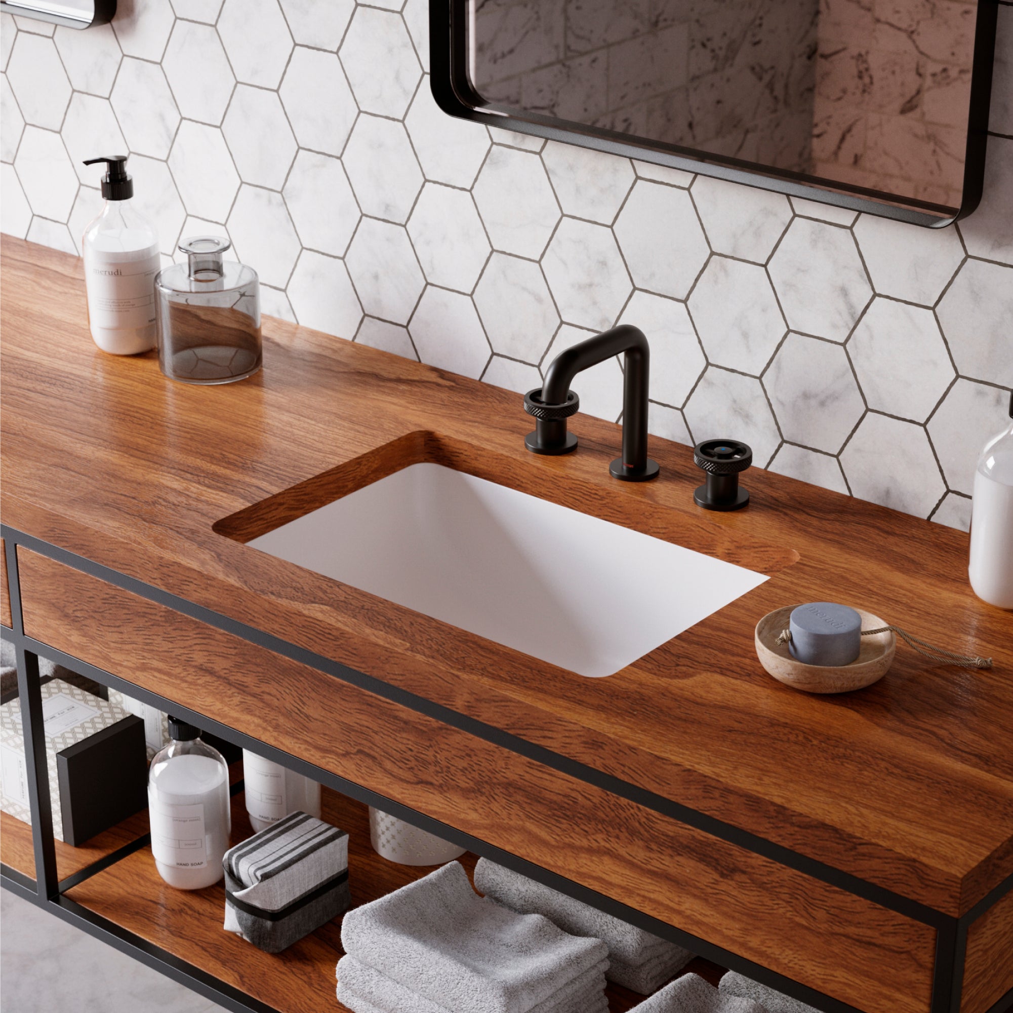 Alternate Image for Karran Tryst 1.2 GPM Double Lever Handle Lead-free Brass Bathroom Faucet, Widespread, Matte Black, KBF466MB