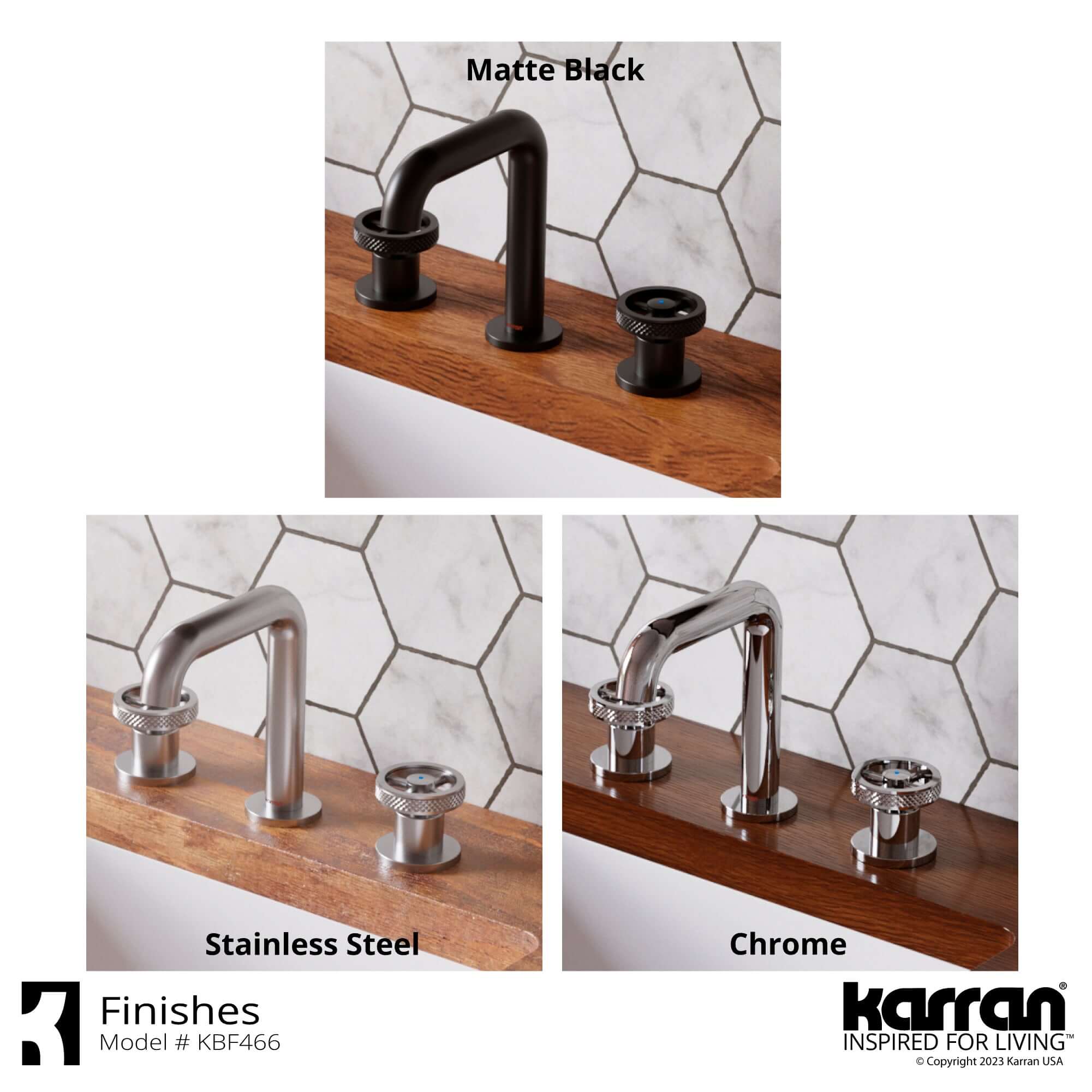 Alternate Image for Karran Tryst 1.2 GPM Double Lever Handle Lead-free Brass Bathroom Faucet, Widespread, Matte Black, KBF466MB
