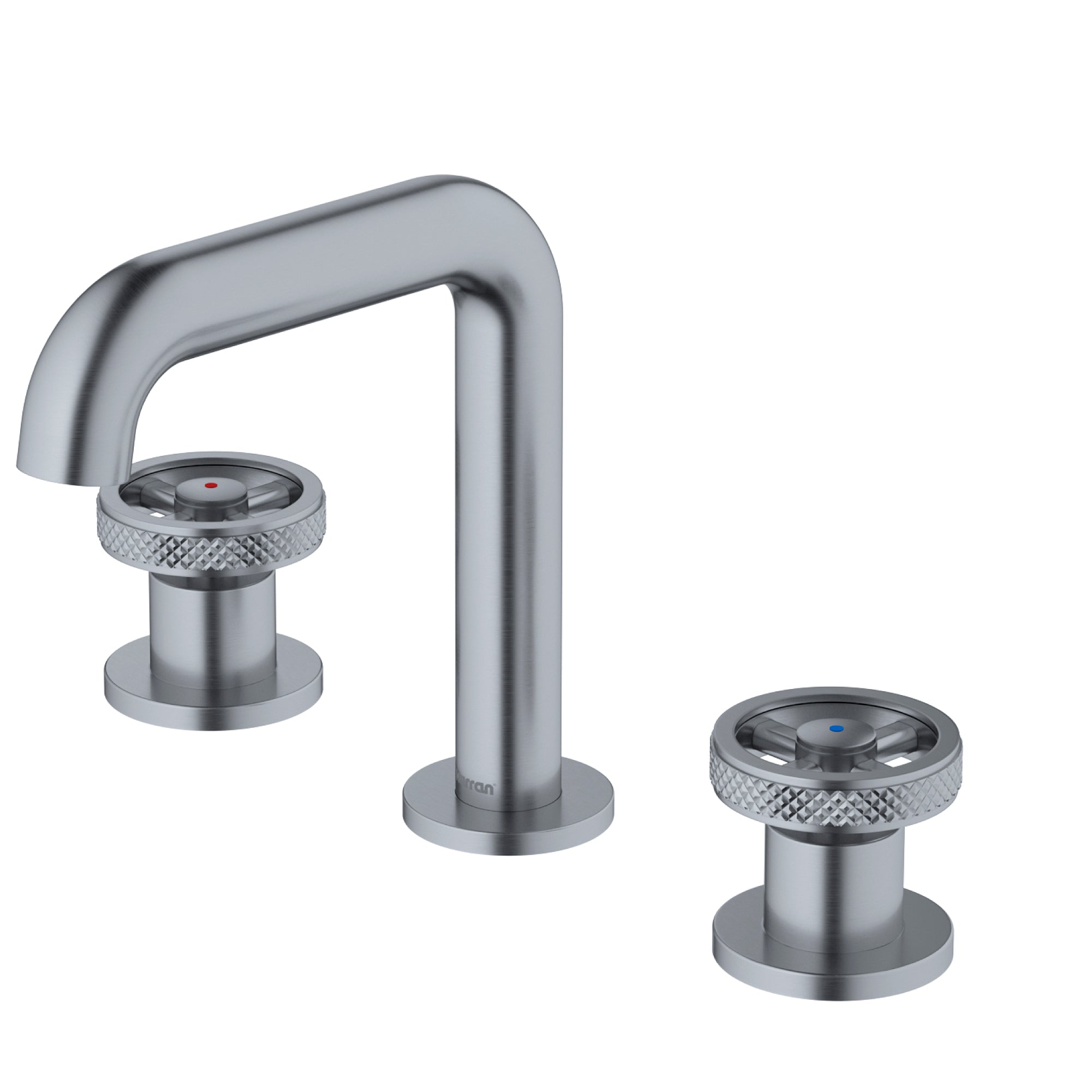 Karran Tryst 1.2 GPM Double Lever Handle Lead-free Brass Bathroom Faucet, Widespread, Stainless Steel, KBF466SS
