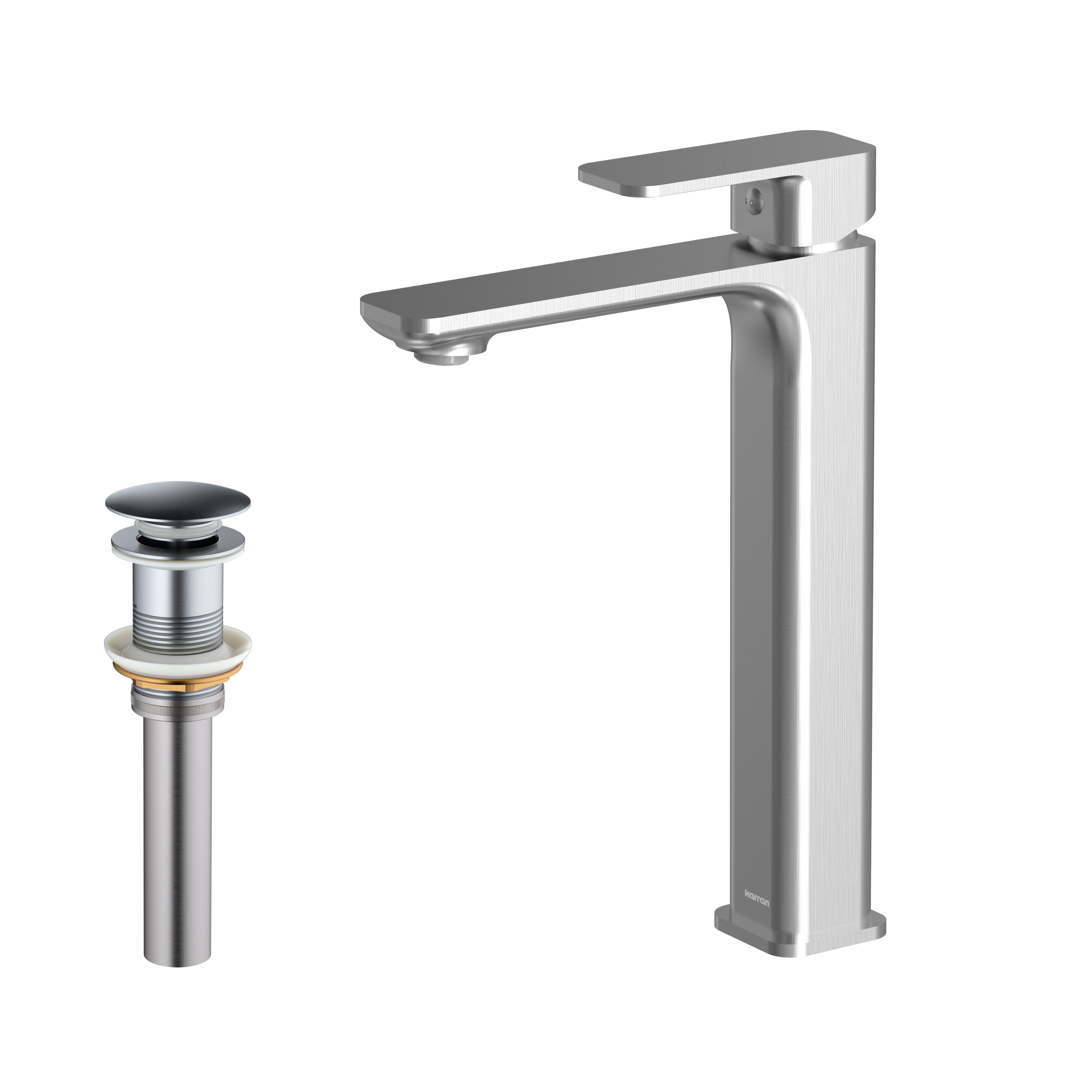 Alternate Image for Karran Venda 1.2 GPM Single Lever Handle Lead-free Brass ADA Bathroom Faucet, Vessel, Stainless Steel, KBF512SS