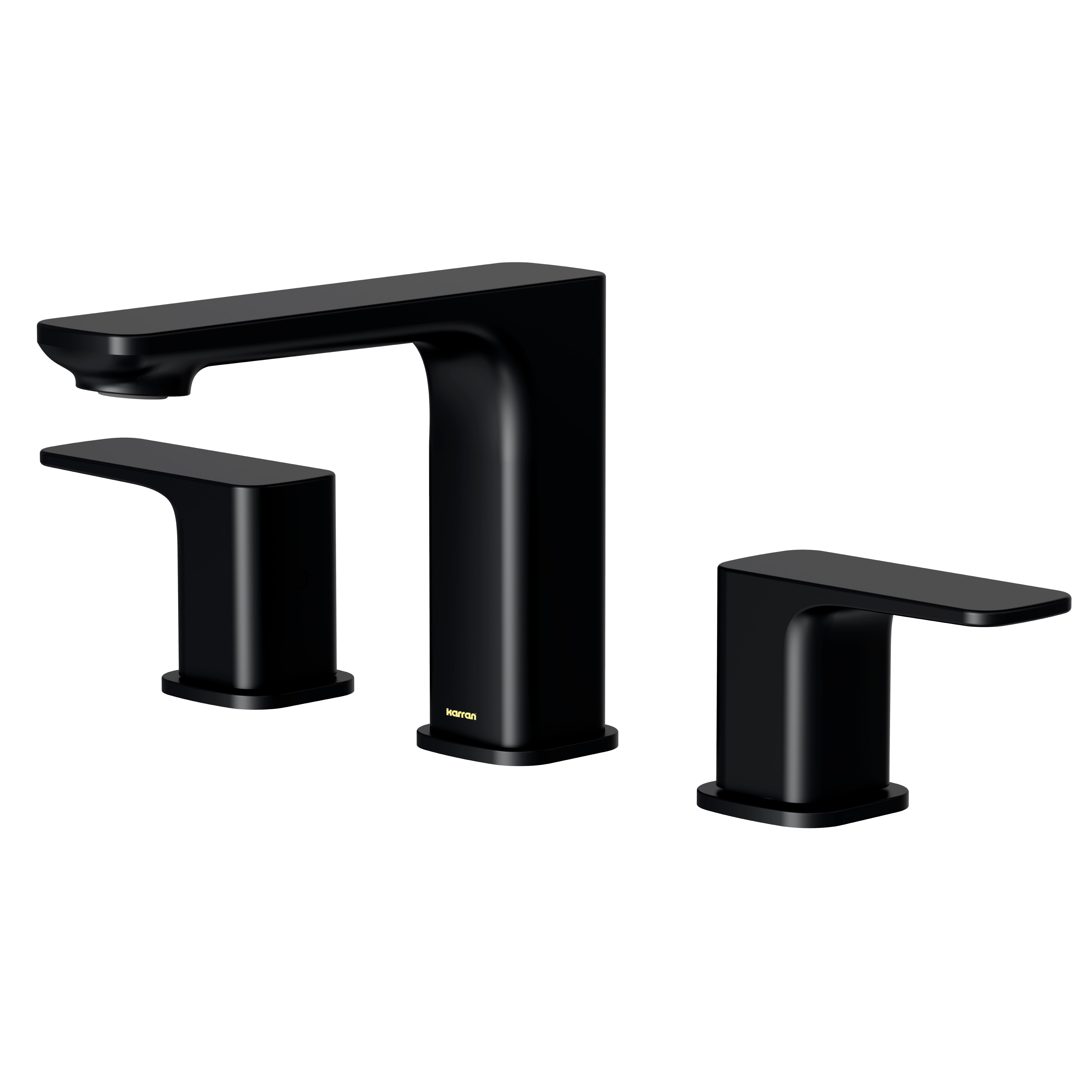 Karran Venda 1.2 GPM Double Lever Handle Lead-free Brass ADA Bathroom Faucet, Widespread, Matte Black, KBF514MB