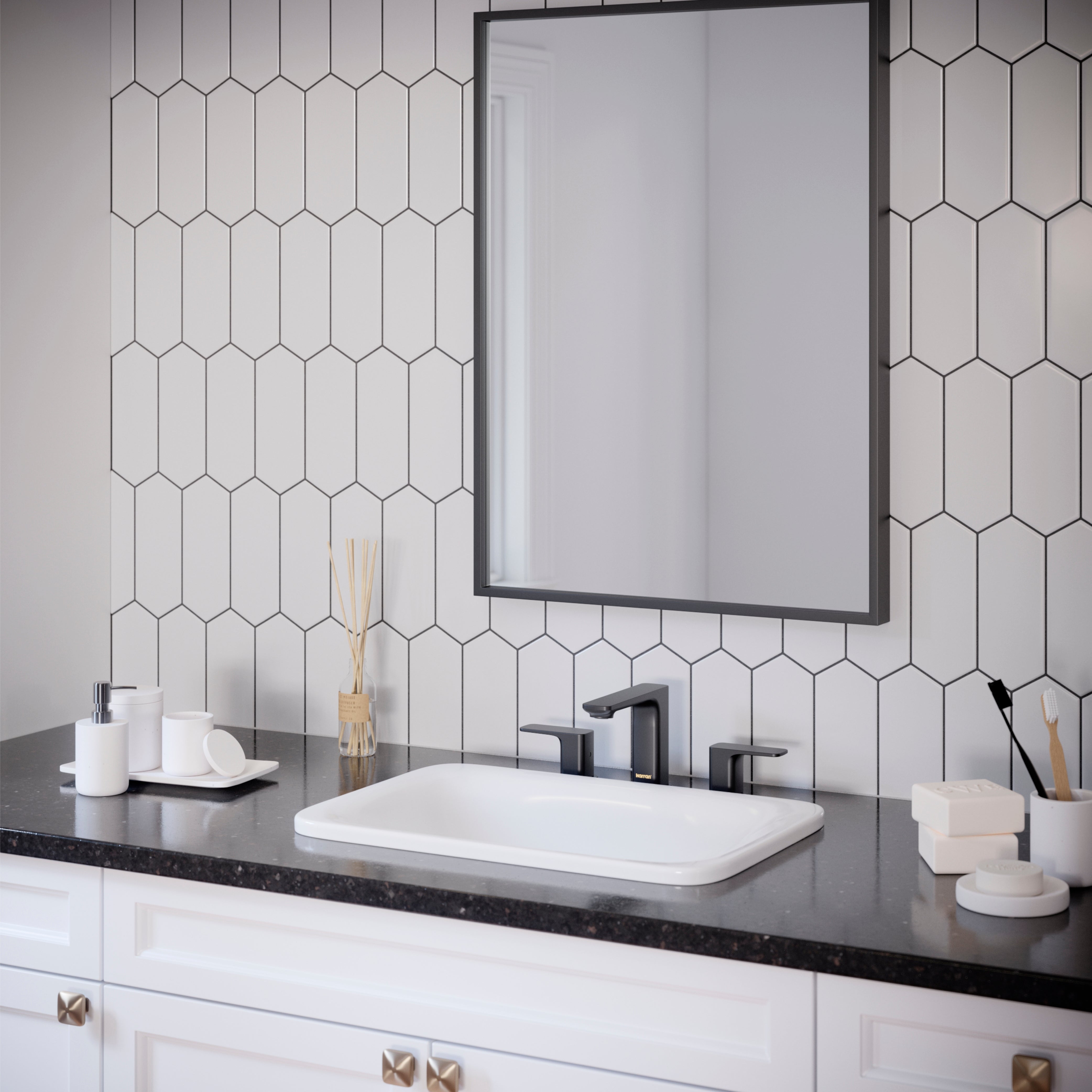 Alternate Image for Karran Venda 1.2 GPM Double Lever Handle Lead-free Brass ADA Bathroom Faucet, Widespread, Matte Black, KBF514MB