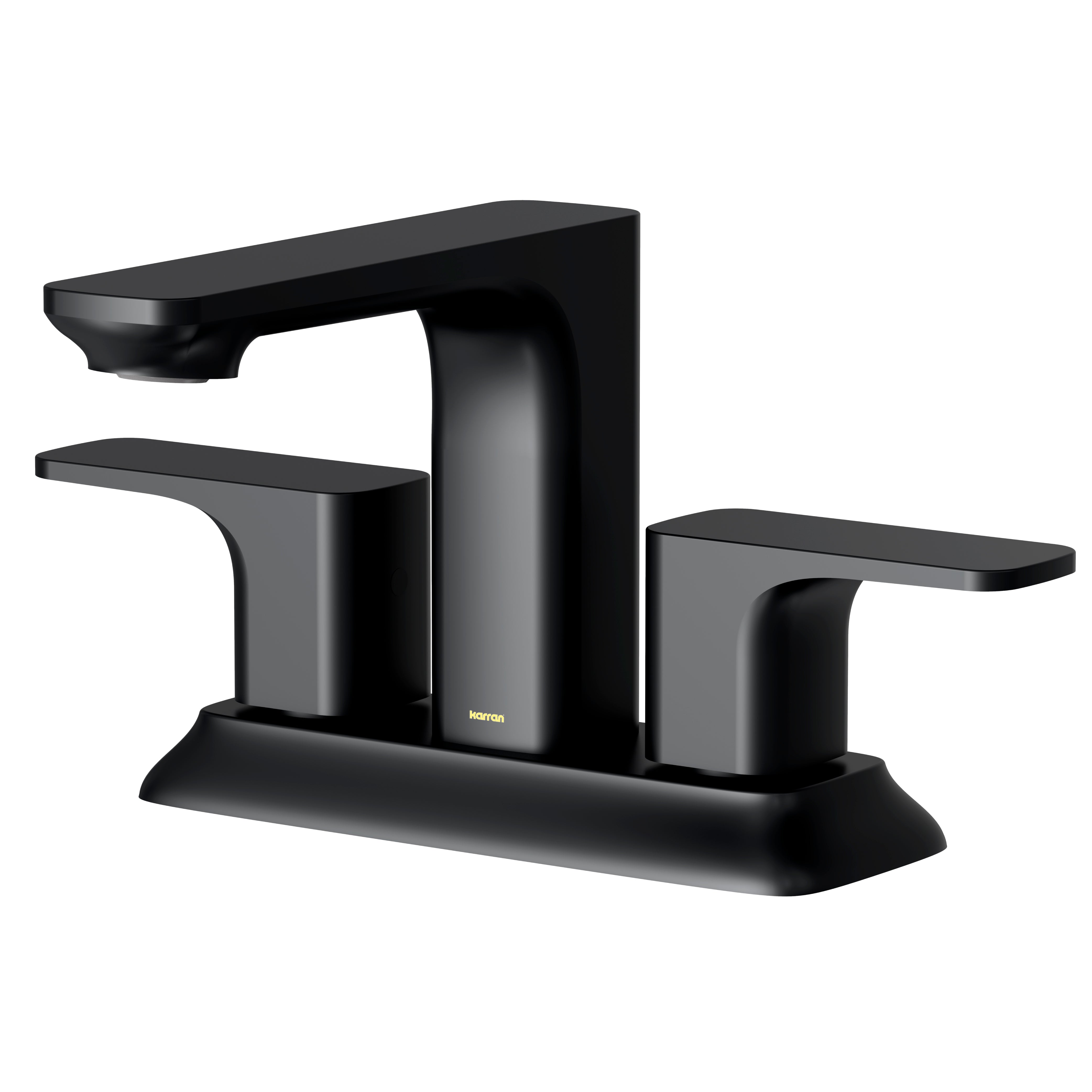 Karran Venda 1.2 GPM Double Lever Handle Lead-free Brass ADA Bathroom Faucet, Centerset, Matte Black, KBF516MB