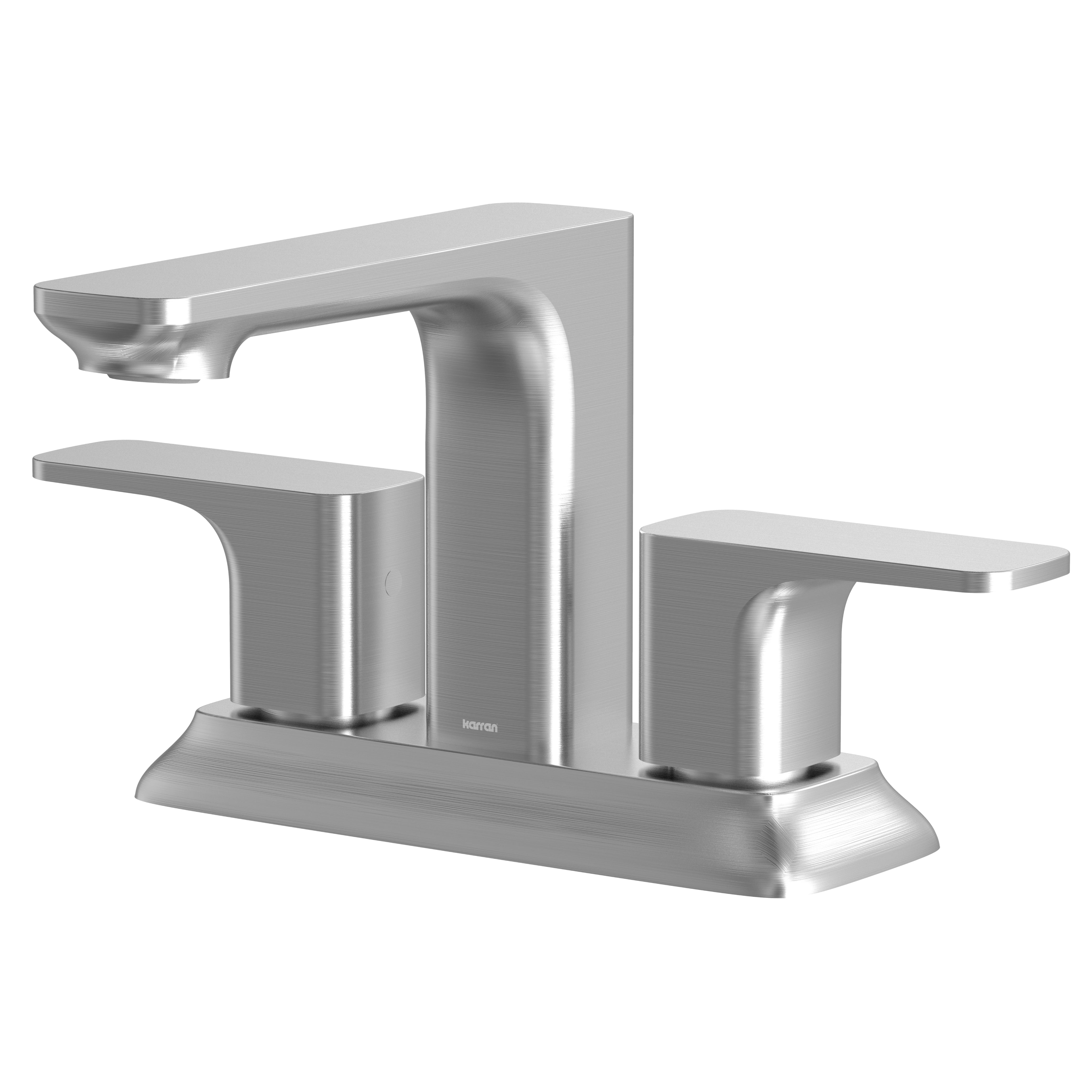 Karran Venda 1.2 GPM Double Lever Handle Lead-free Brass ADA Bathroom Faucet, Centerset, Stainless Steel, KBF516SS
