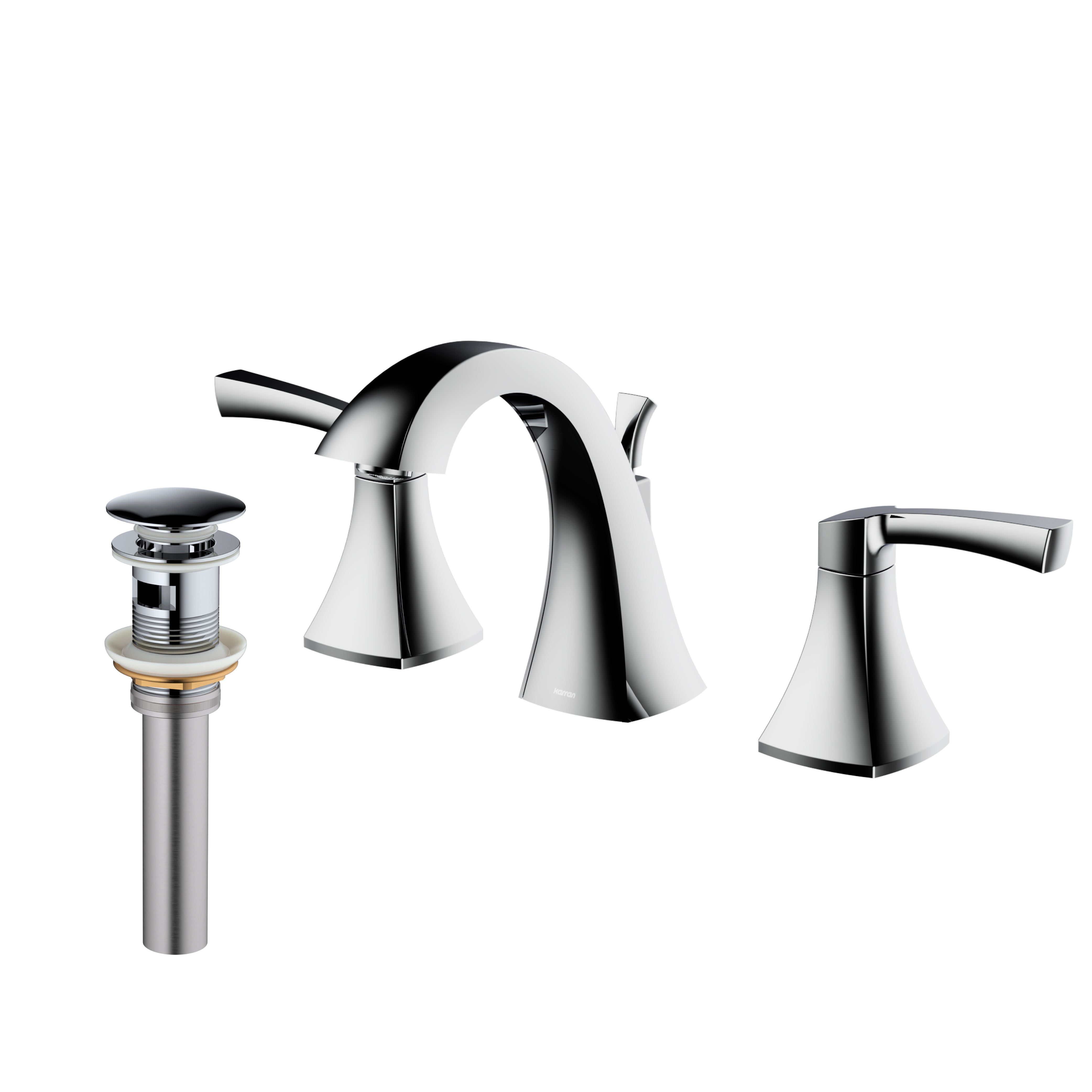 Karran Randburg 1.2 GPM Double Lever Handle Lead-free Brass ADA Bathroom Faucet, Widespread, Chrome, KBF524C