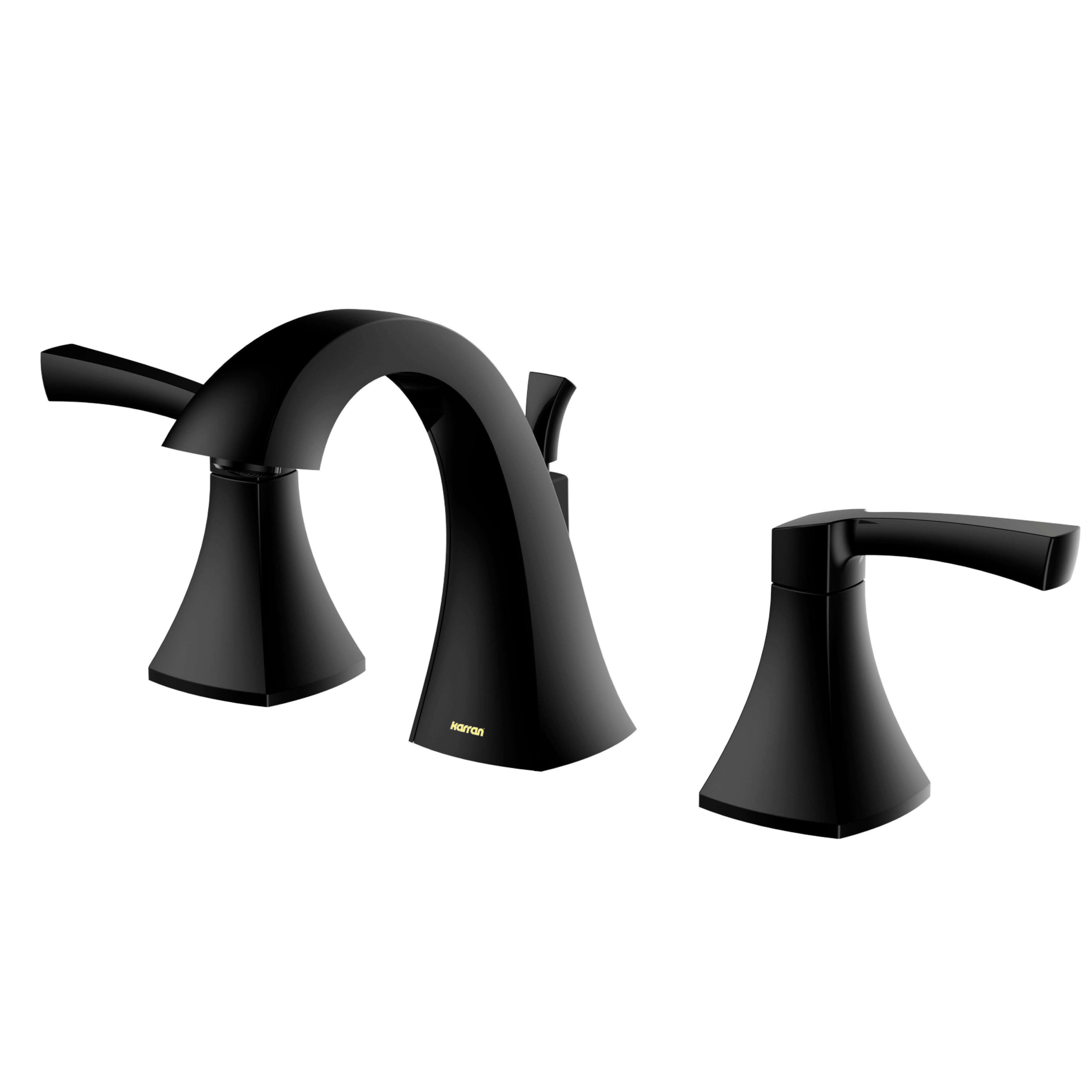 Karran Randburg 1.2 GPM Double Lever Handle Lead-free Brass ADA Bathroom Faucet, Widespread, Matte Black, KBF524MB